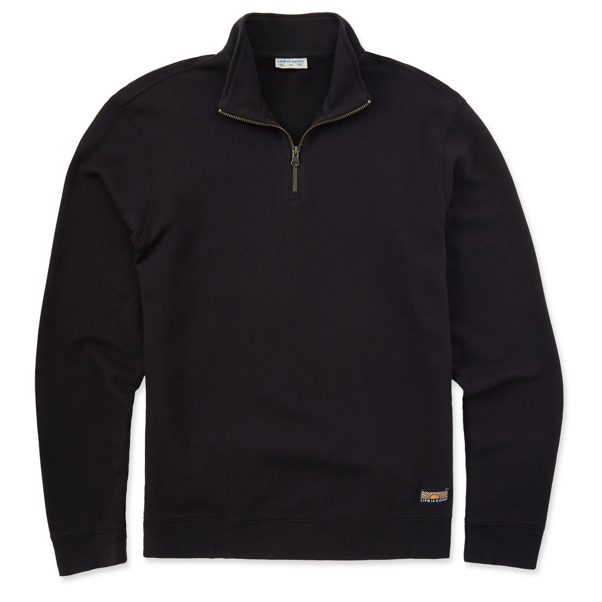 Men's Solid French Terry Quarter Zip LIFE IS GOOD