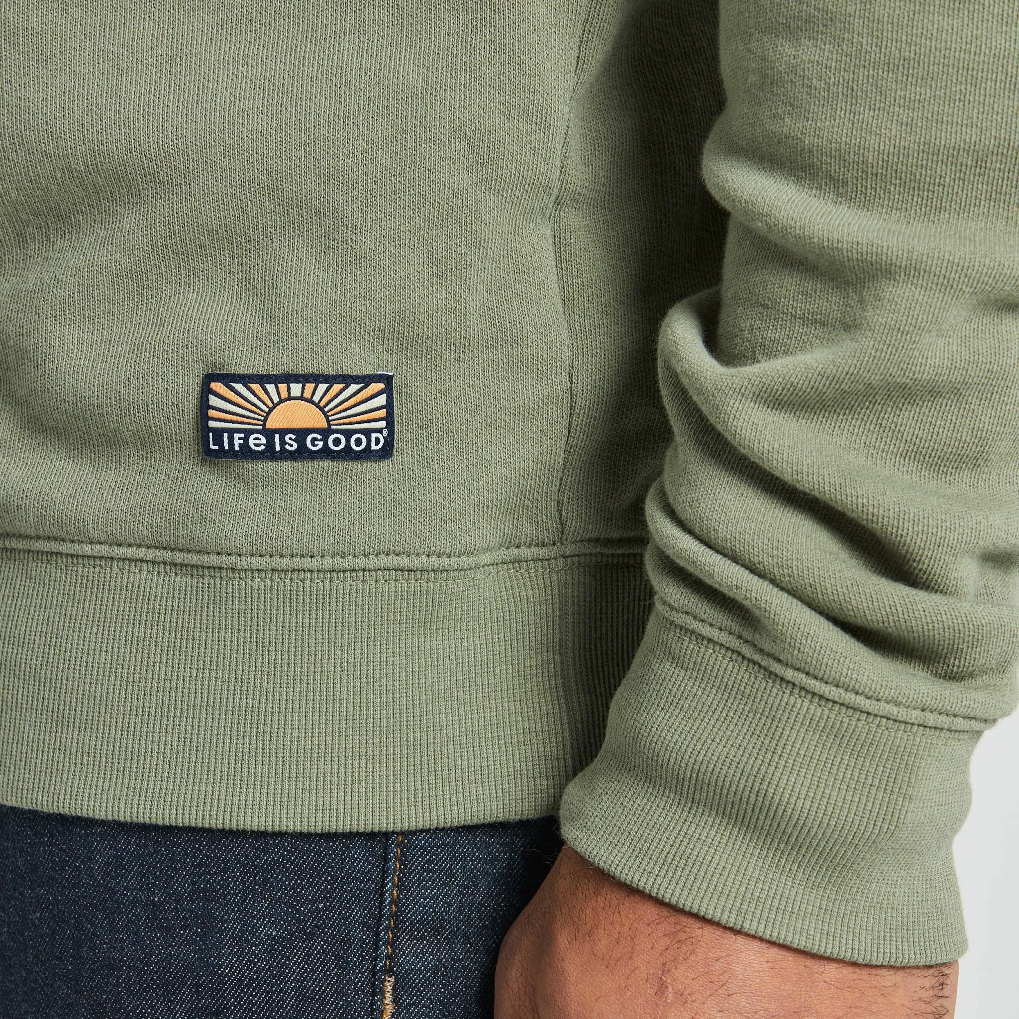 Men's Solid French Terry Quarter Zip LIFE IS GOOD