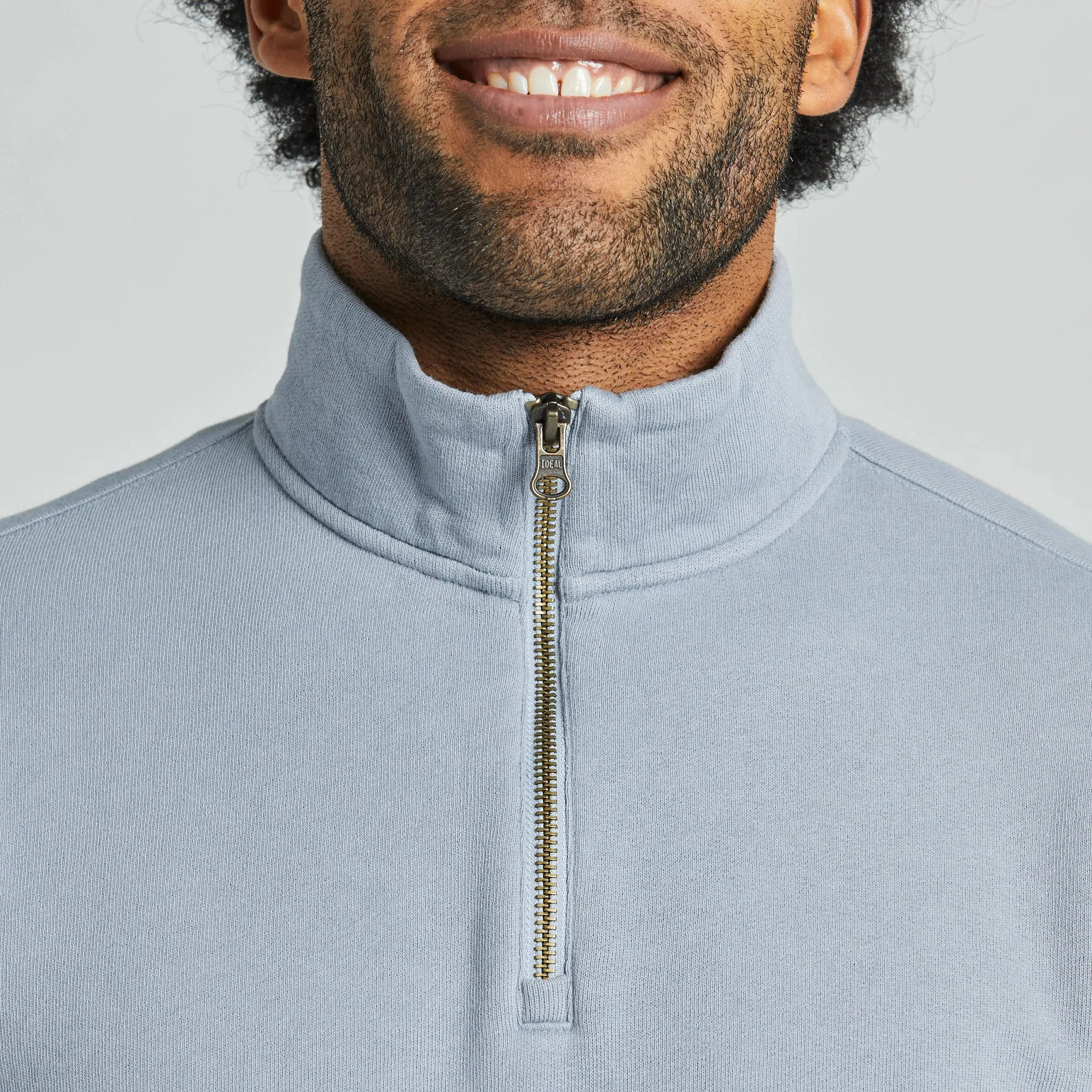 Men's Solid French Terry Quarter Zip LIFE IS GOOD