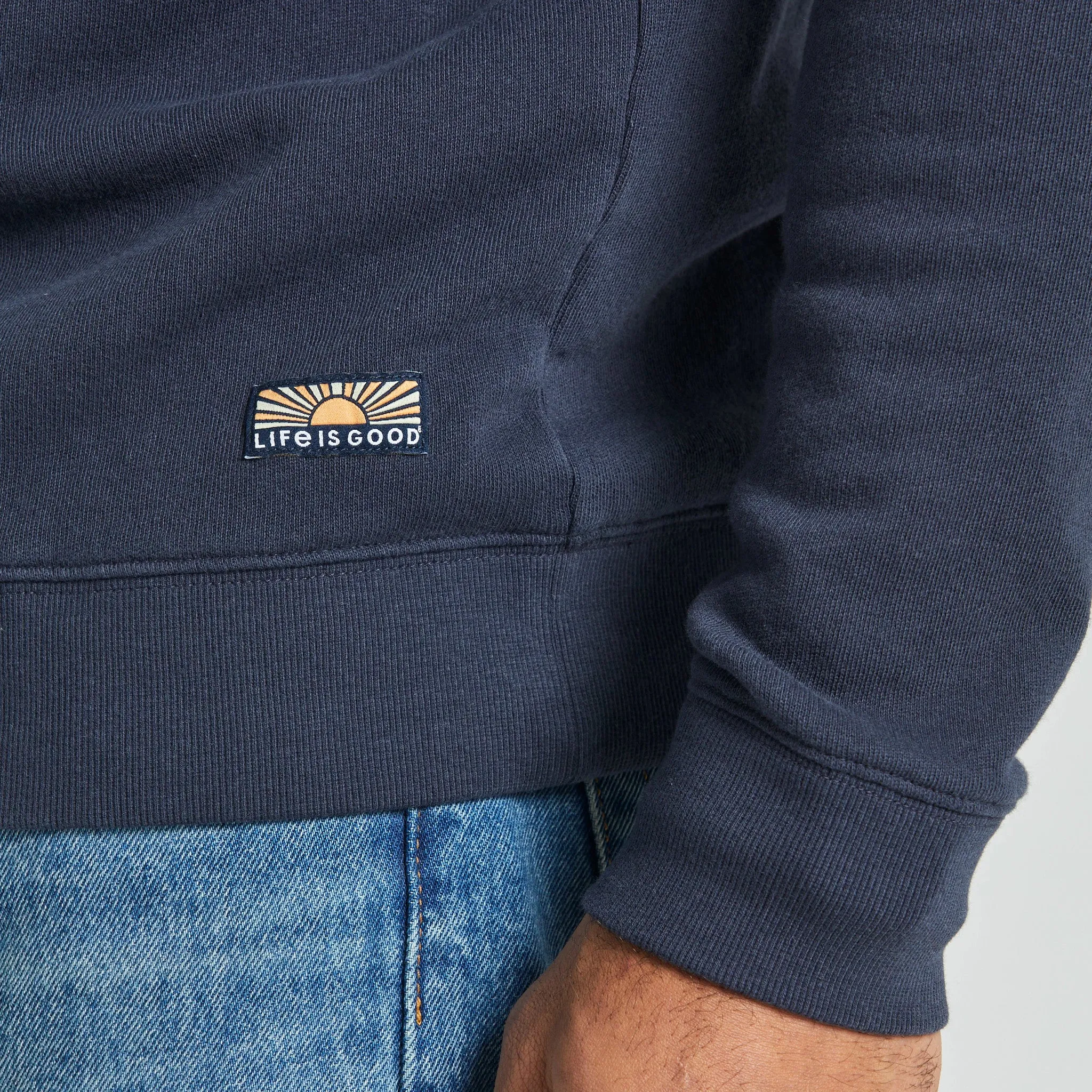 Men's Solid French Terry Quarter Zip LIFE IS GOOD