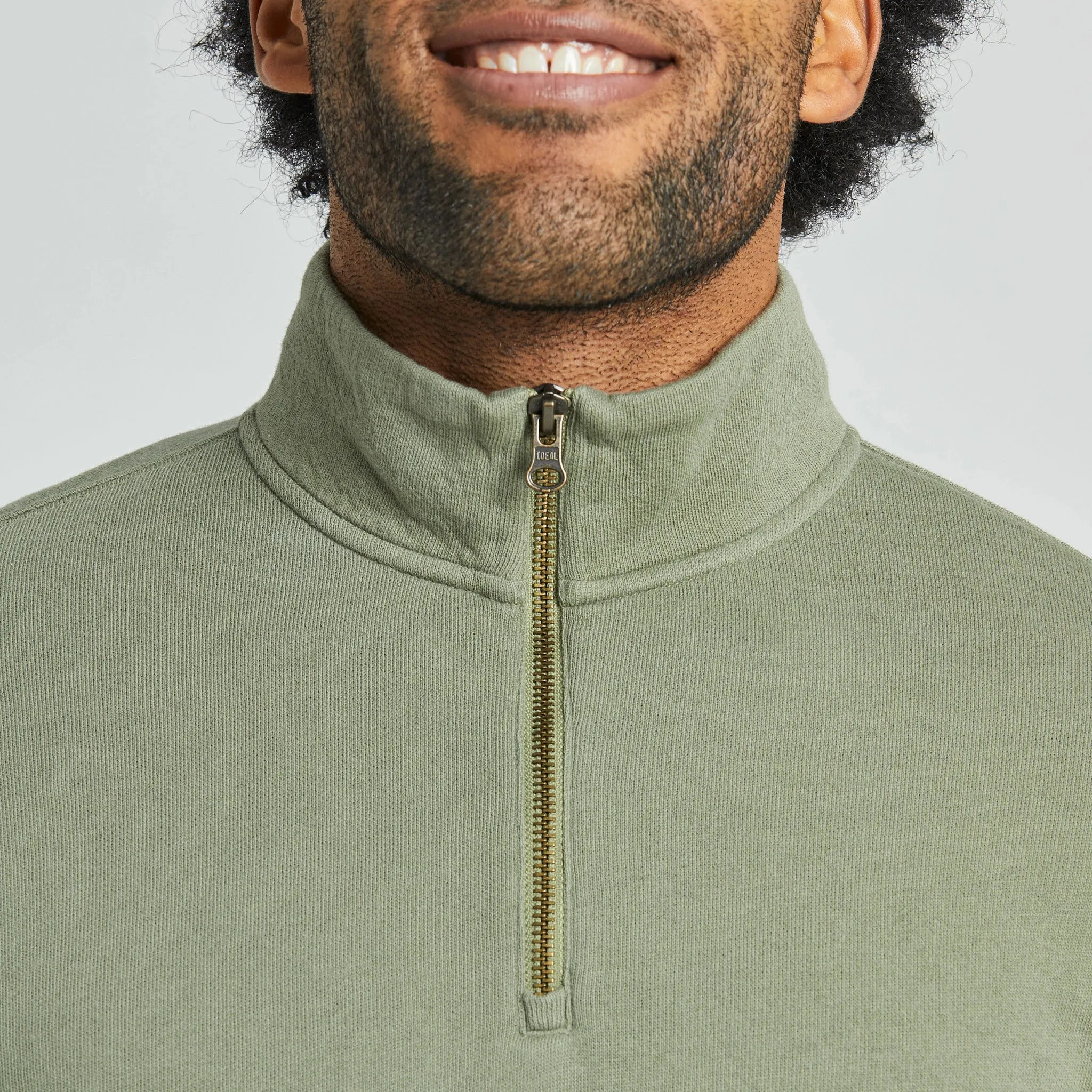 Men's Solid French Terry Quarter Zip LIFE IS GOOD
