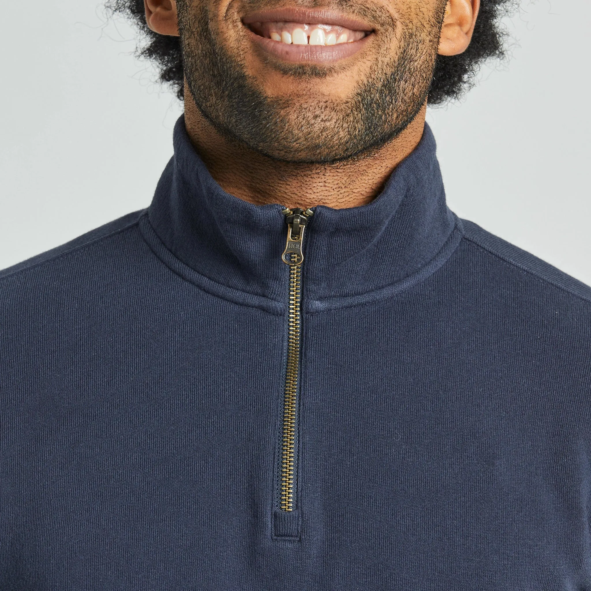 Men's Solid French Terry Quarter Zip LIFE IS GOOD