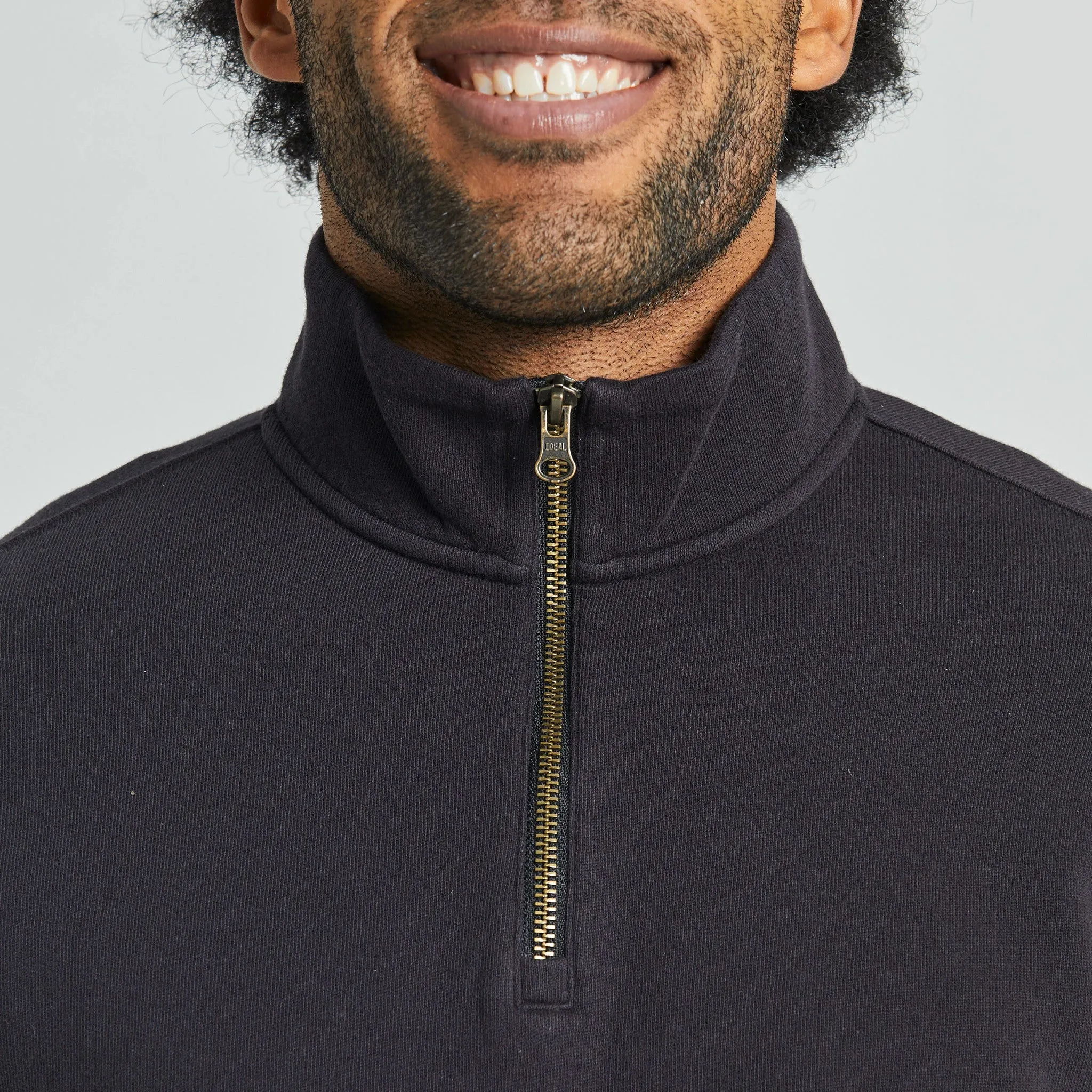 Men's Solid French Terry Quarter Zip LIFE IS GOOD