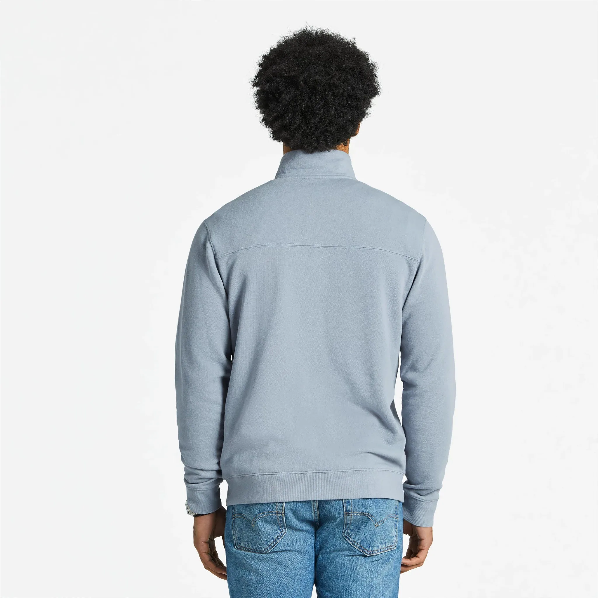 Men's Solid French Terry Quarter Zip LIFE IS GOOD