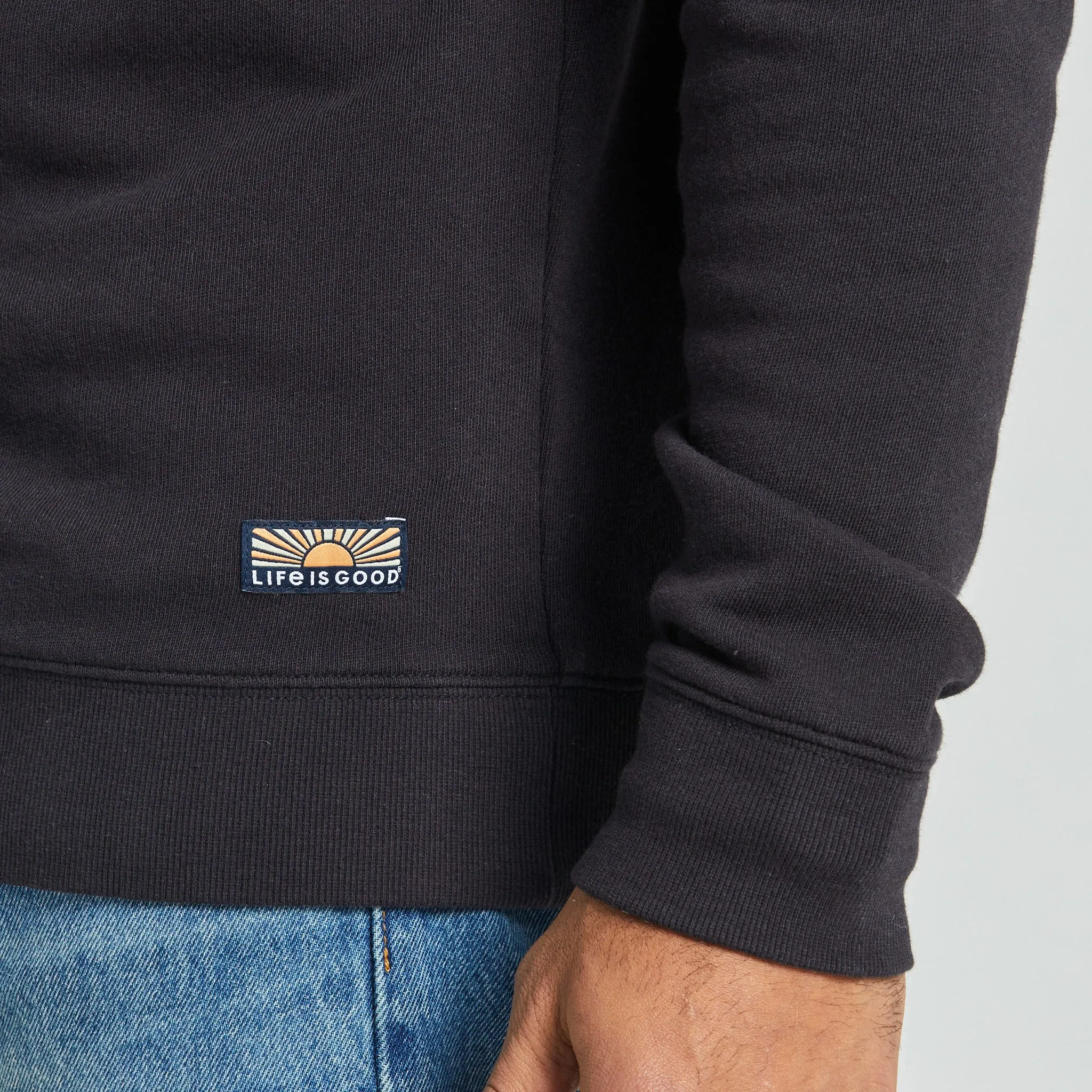 Men's Solid French Terry Quarter Zip LIFE IS GOOD