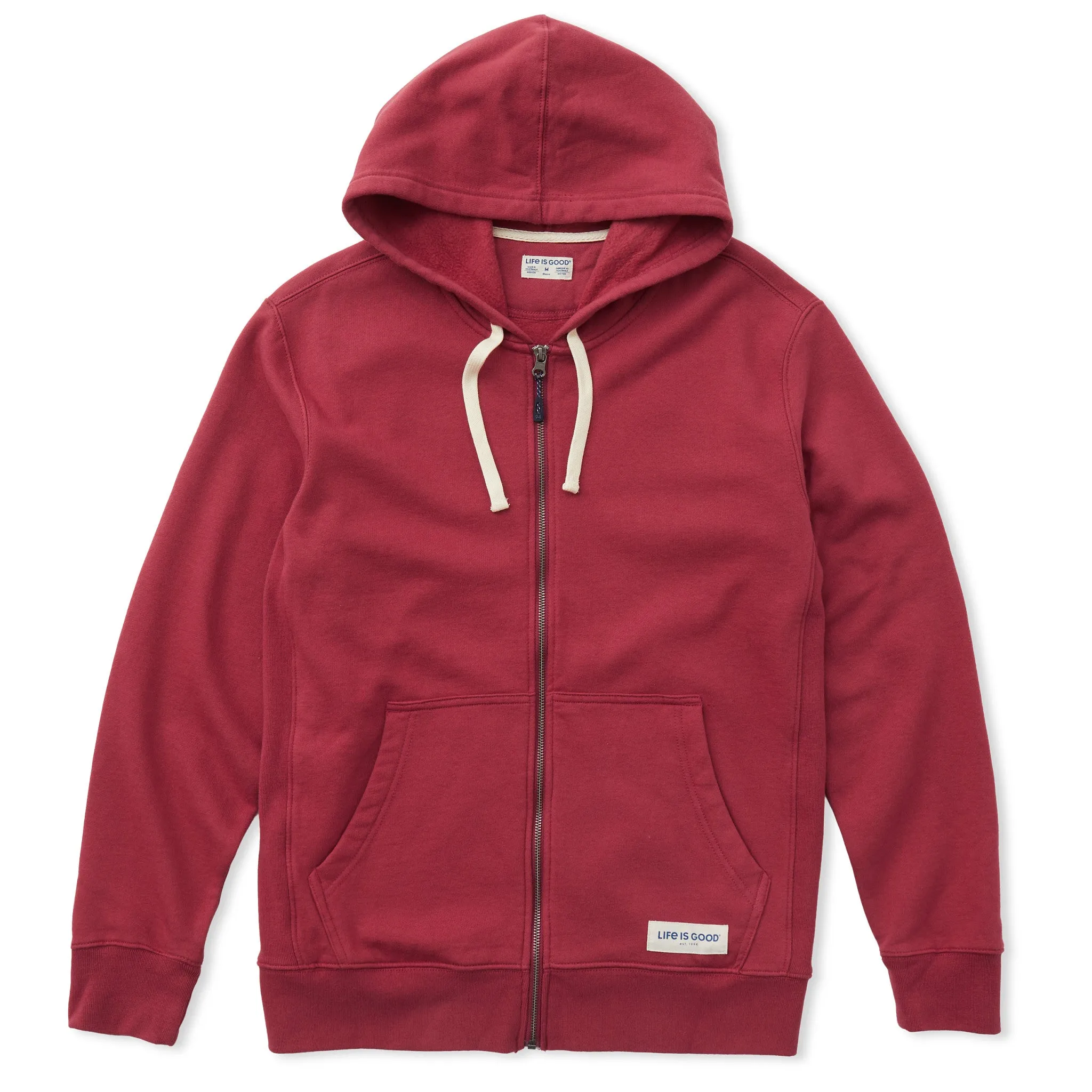 Men's Solid Simply True Fleece Zip Hoodie LIFE IS GOOD