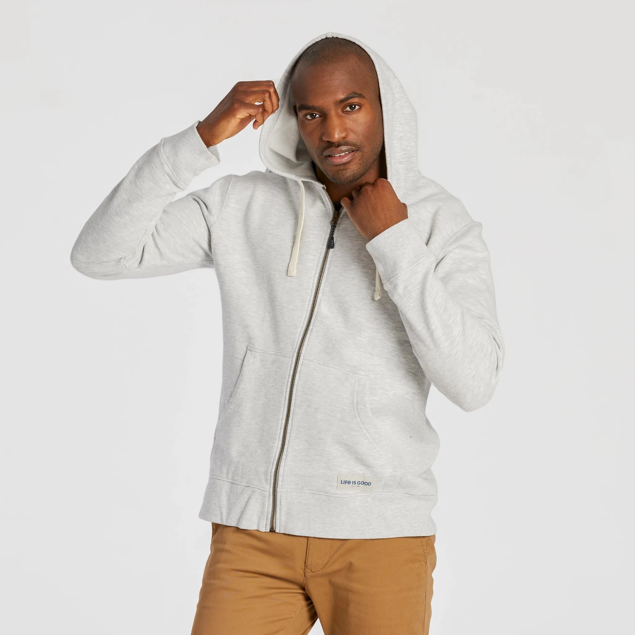 Men's Solid Simply True Fleece Zip Hoodie LIFE IS GOOD