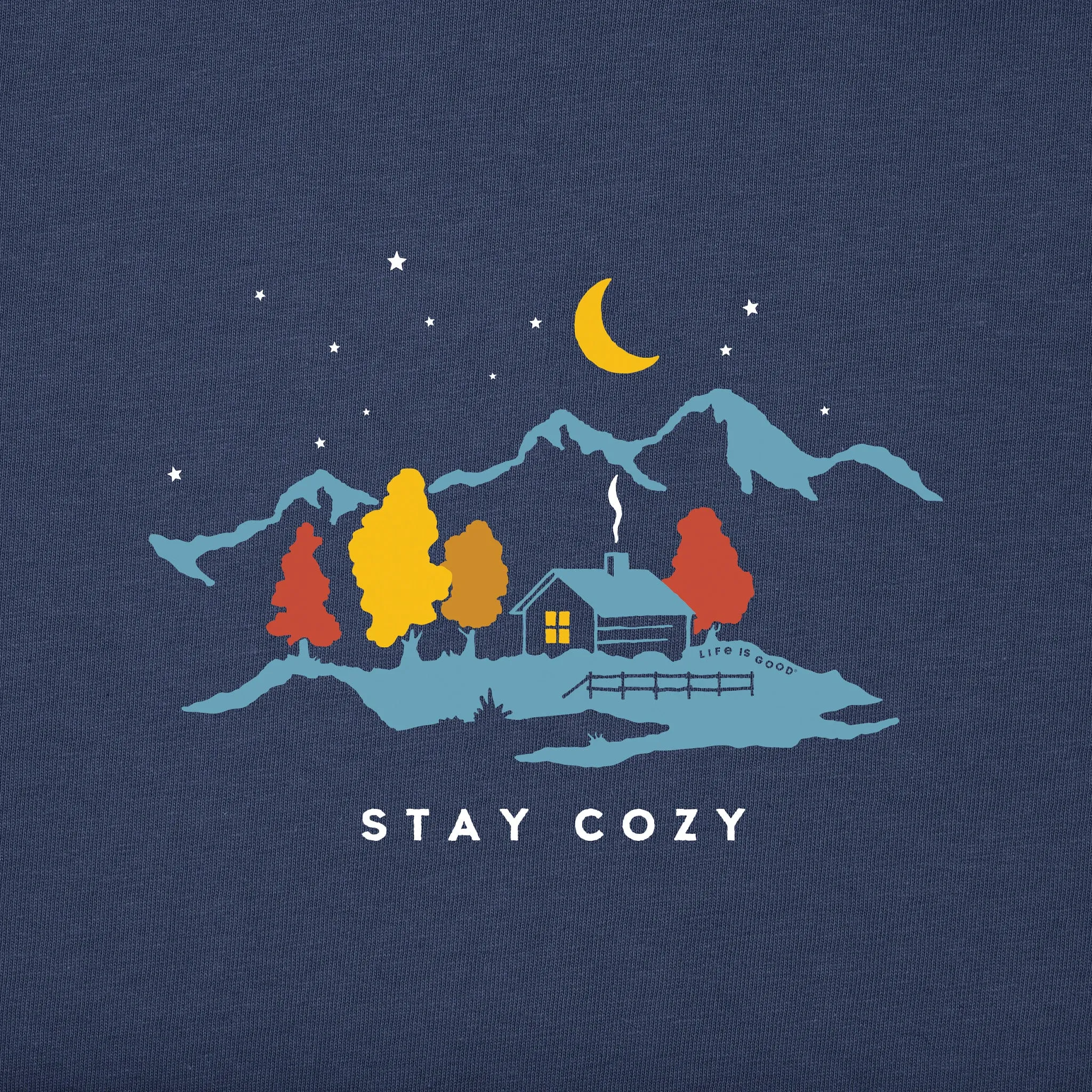 Men's Stay Cozy Cabin Simply True Fleece Crew LIFE IS GOOD