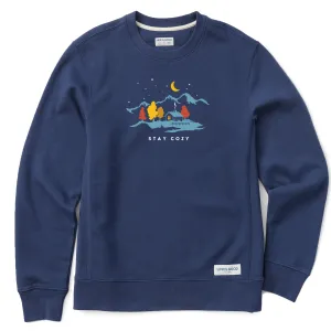 Men's Stay Cozy Cabin Simply True Fleece Crew LIFE IS GOOD