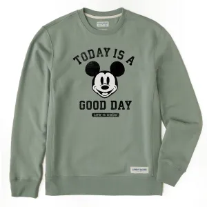 Men's Steamboat Willie Good Day Simply True Fleece Crew LIFE IS GOOD