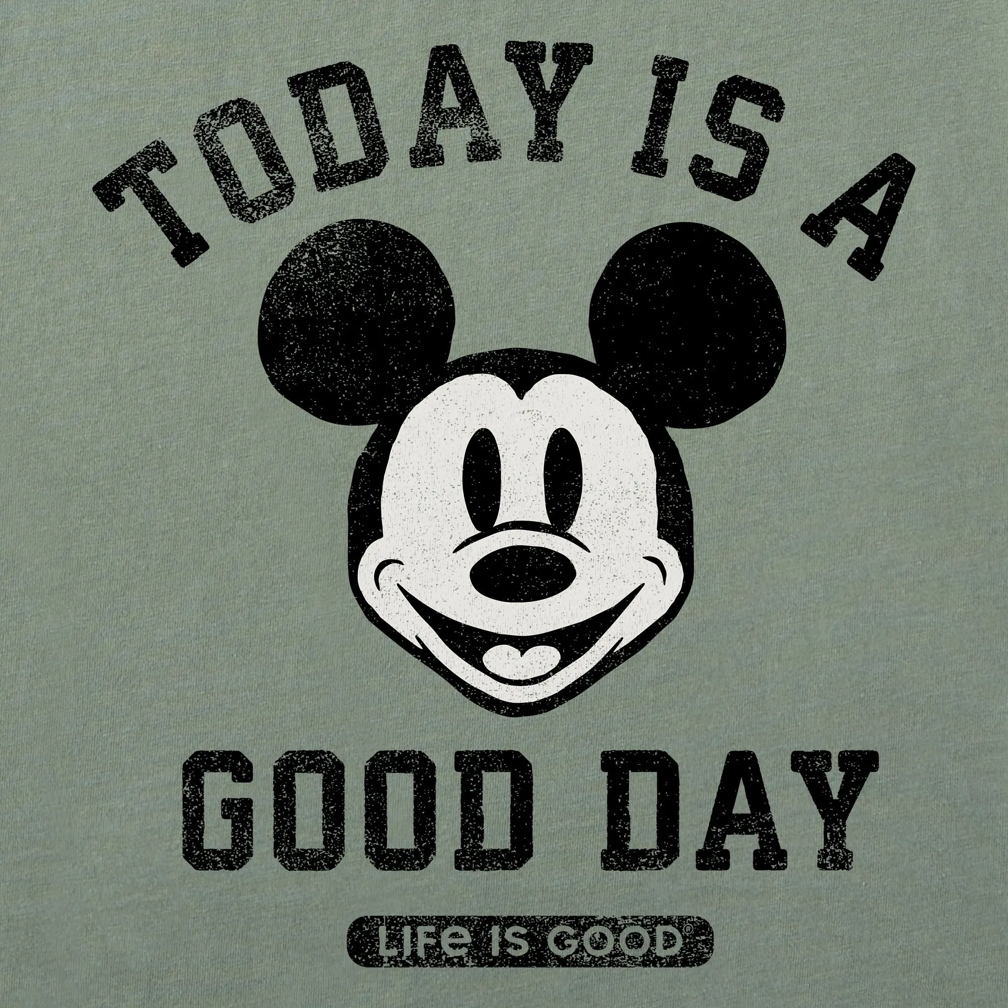 Men's Steamboat Willie Good Day Simply True Fleece Crew LIFE IS GOOD
