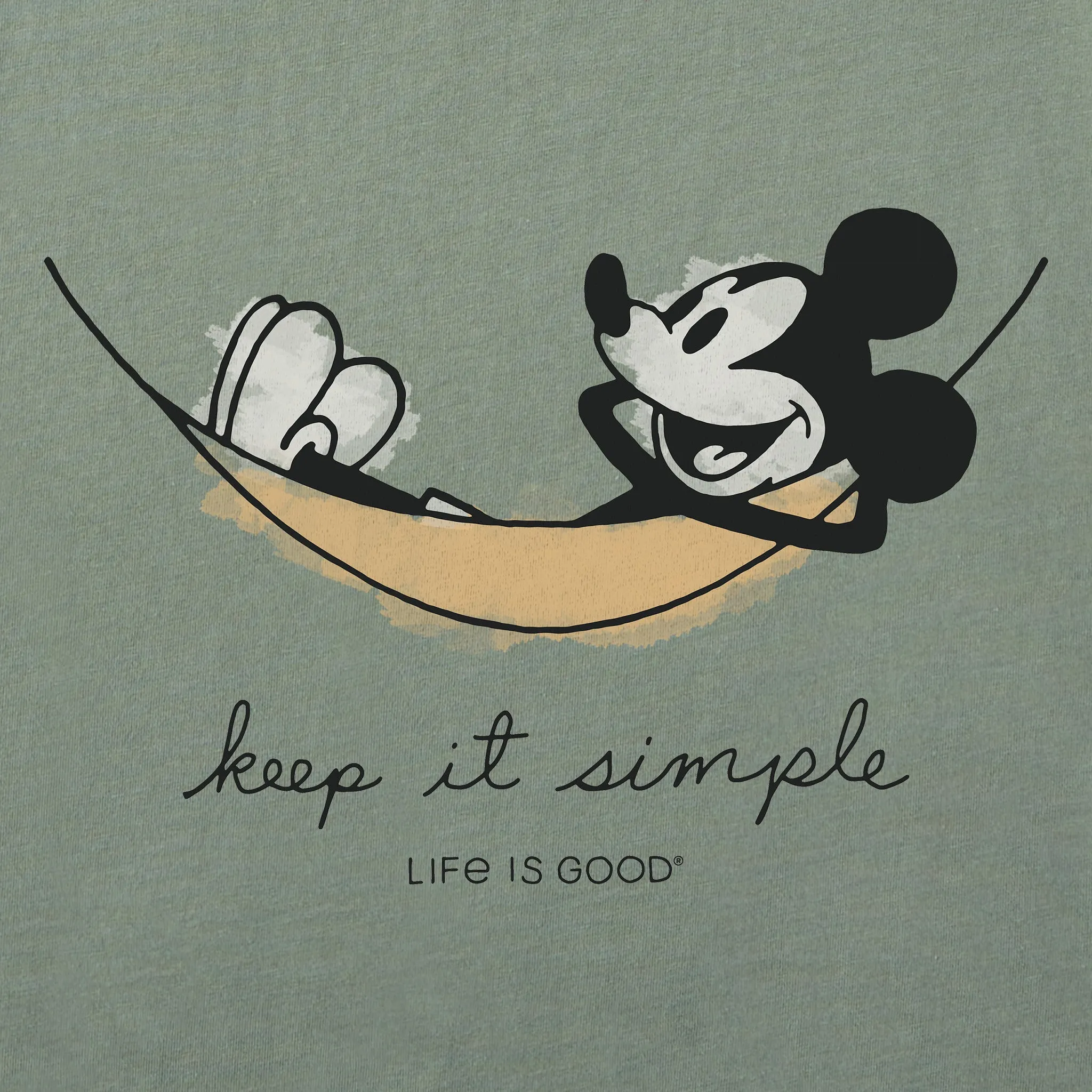 Men's Steamboat Willie Hammock Simply True Fleece Crew LIFE IS GOOD