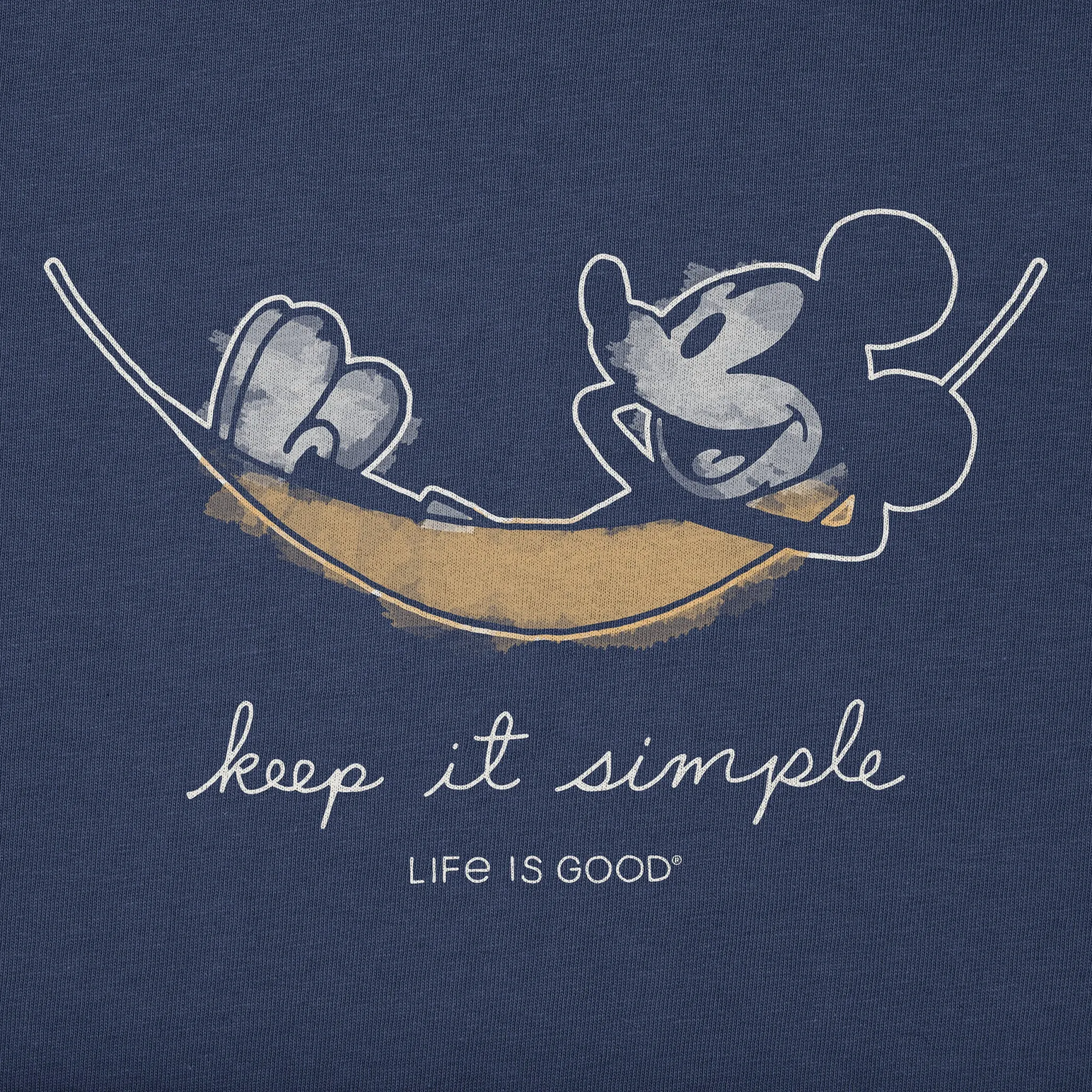 Men's Steamboat Willie Hammock Simply True Fleece Crew LIFE IS GOOD