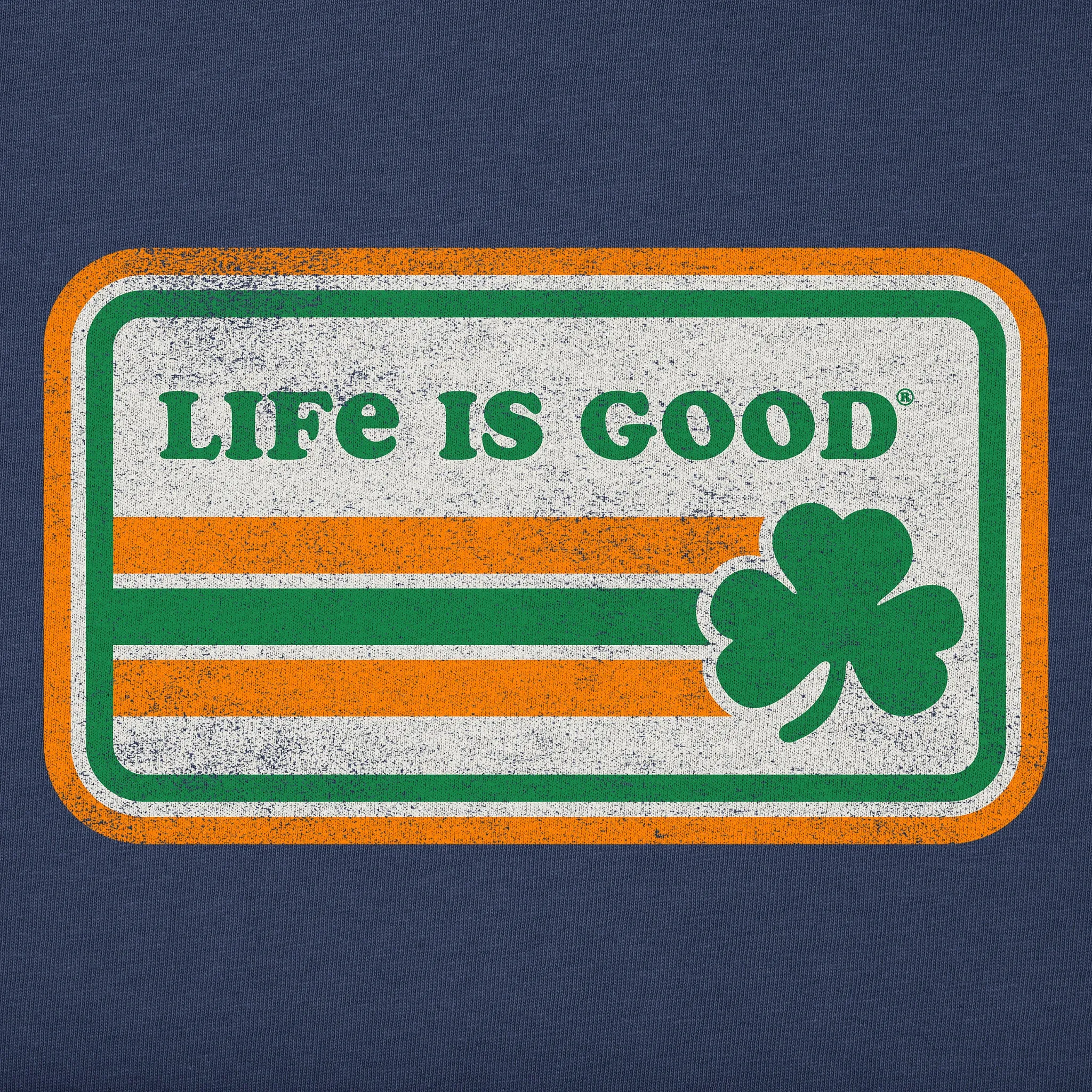 Men's Stripe Clover Simply True Fleece Hoodie LIFE IS GOOD