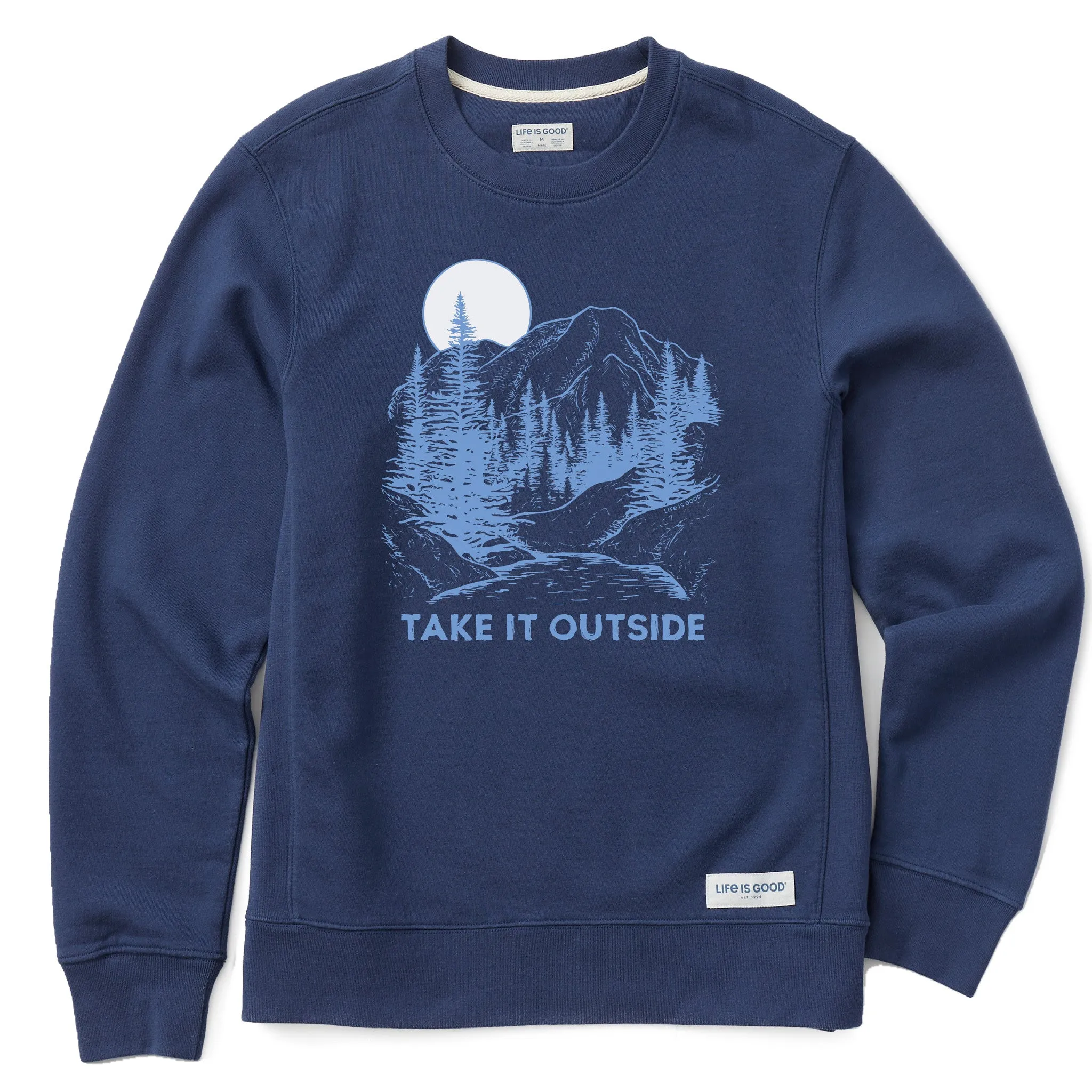 Men's Take it Outside Mountains Simply True Fleece Crew LIFE IS GOOD