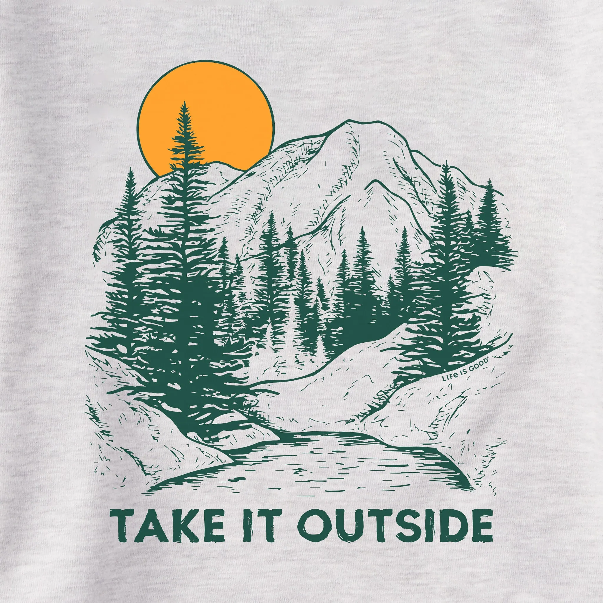 Men's Take it Outside Mountains Simply True Fleece Crew LIFE IS GOOD