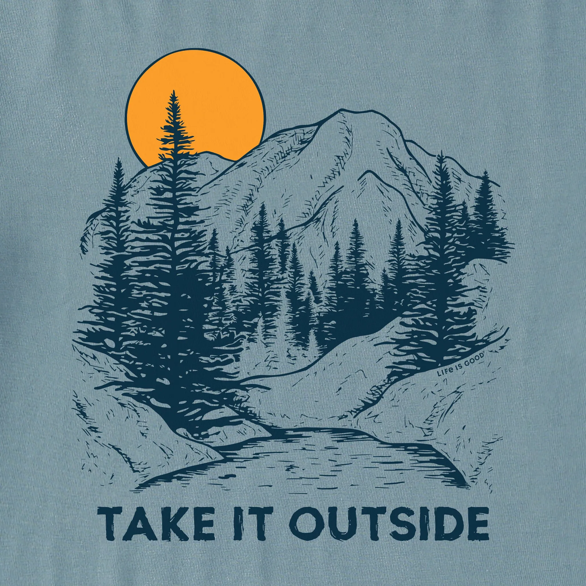 Men's Take it Outside Mountains Simply True Fleece Crew LIFE IS GOOD