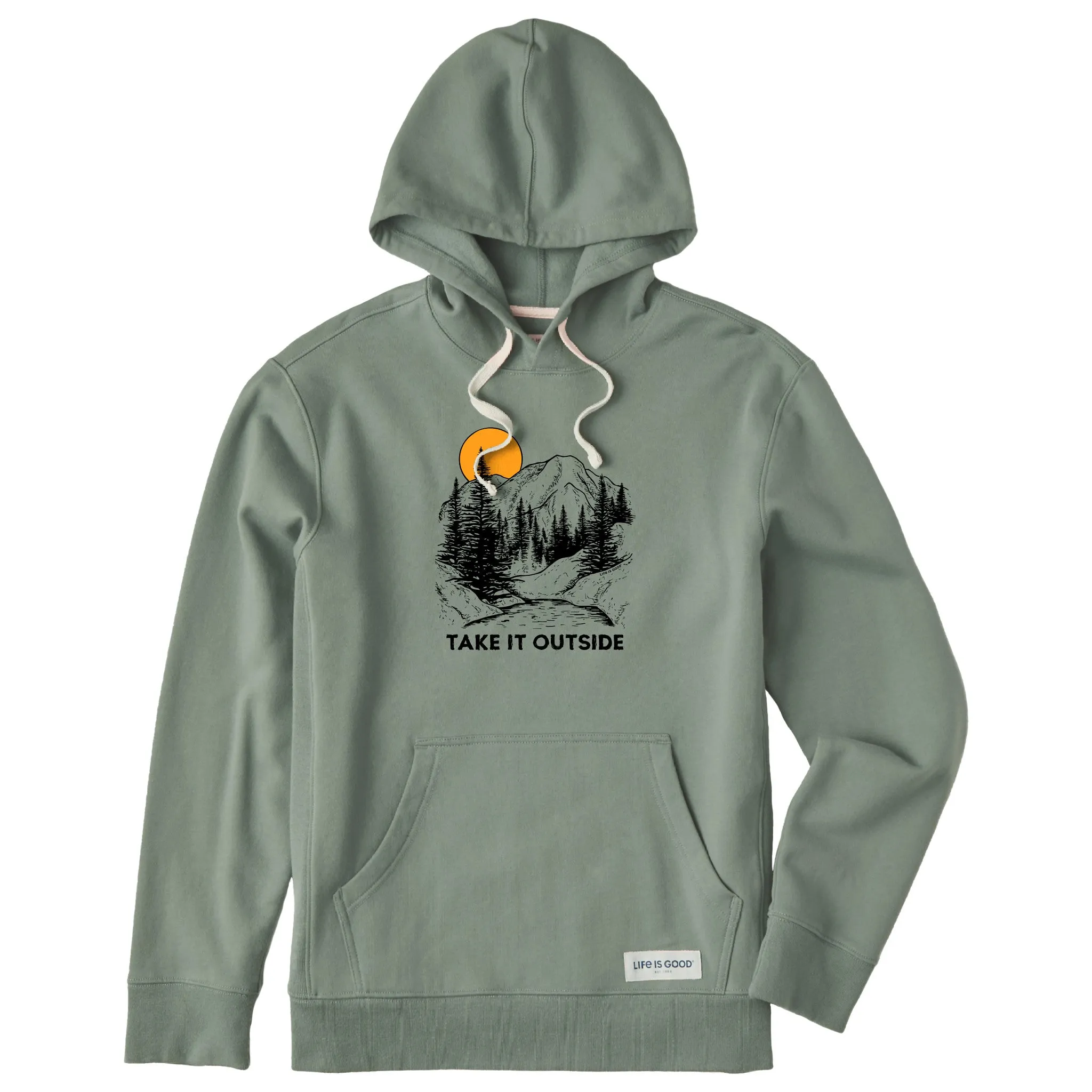 Men's Take it Outside Mountains Simply True Fleece Hoodie LIFE IS GOOD