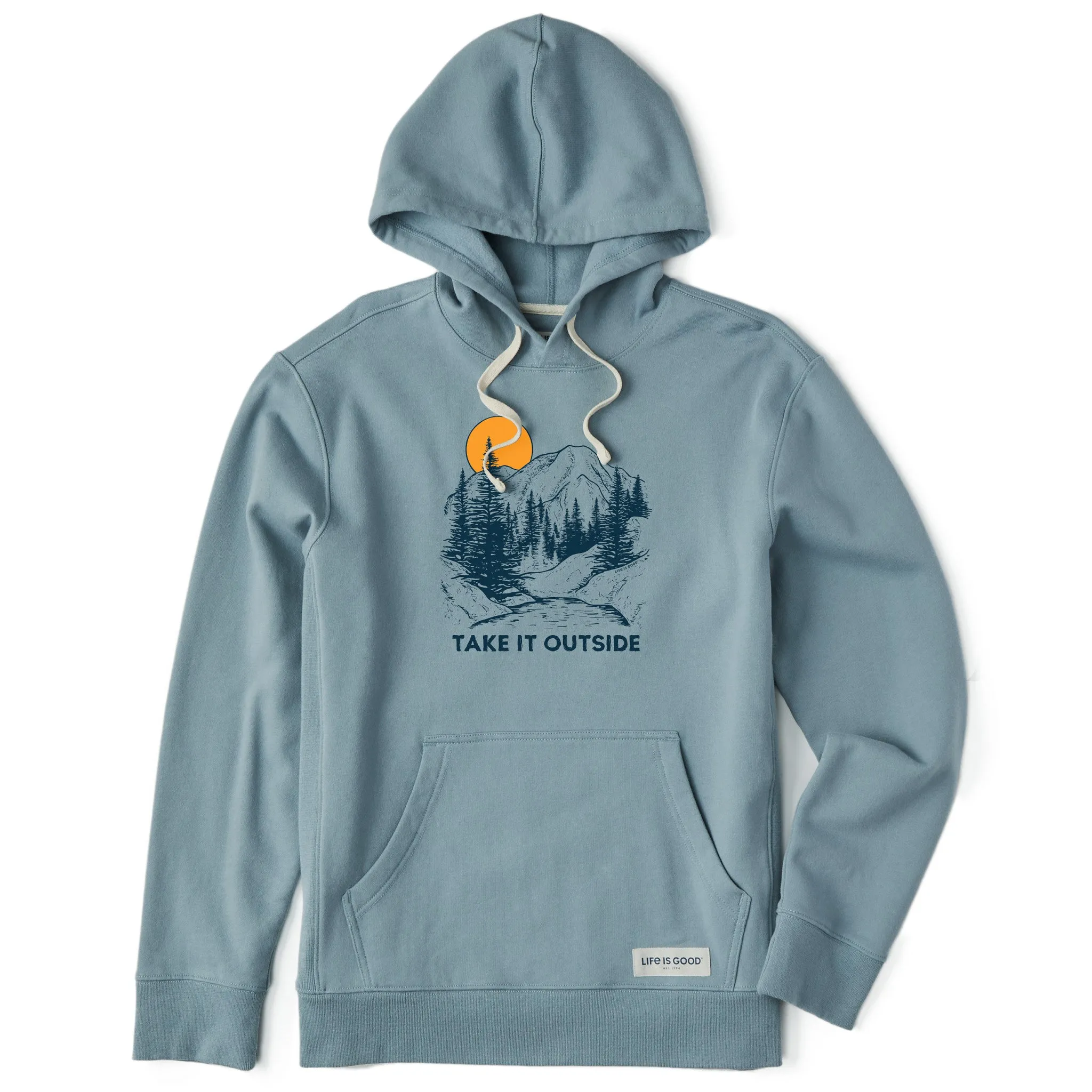 Men's Take it Outside Mountains Simply True Fleece Hoodie LIFE IS GOOD