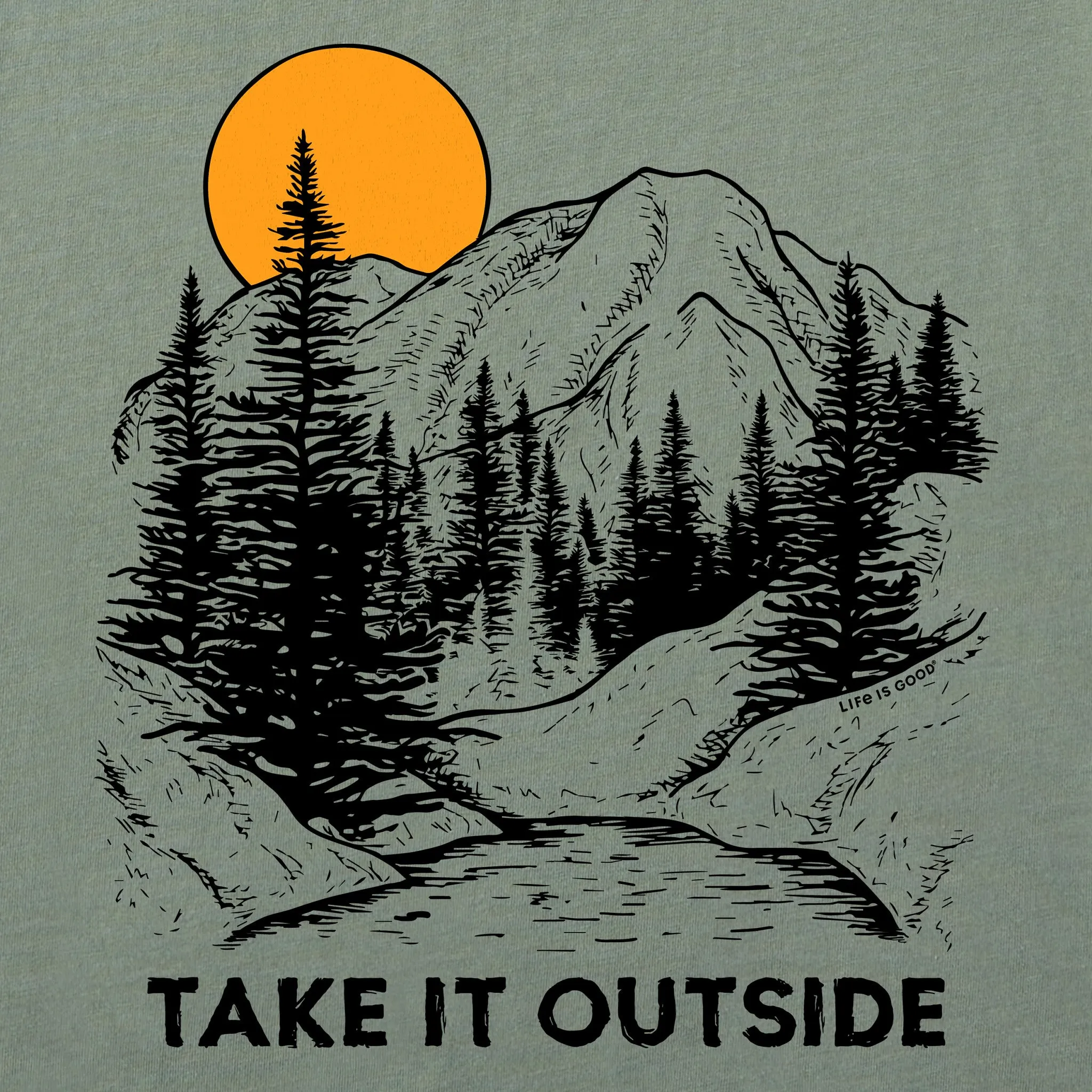 Men's Take it Outside Mountains Simply True Fleece Hoodie LIFE IS GOOD