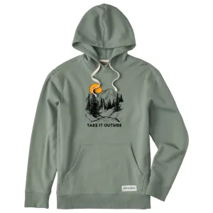 Men's Take it Outside Mountains Simply True Fleece Hoodie LIFE IS GOOD