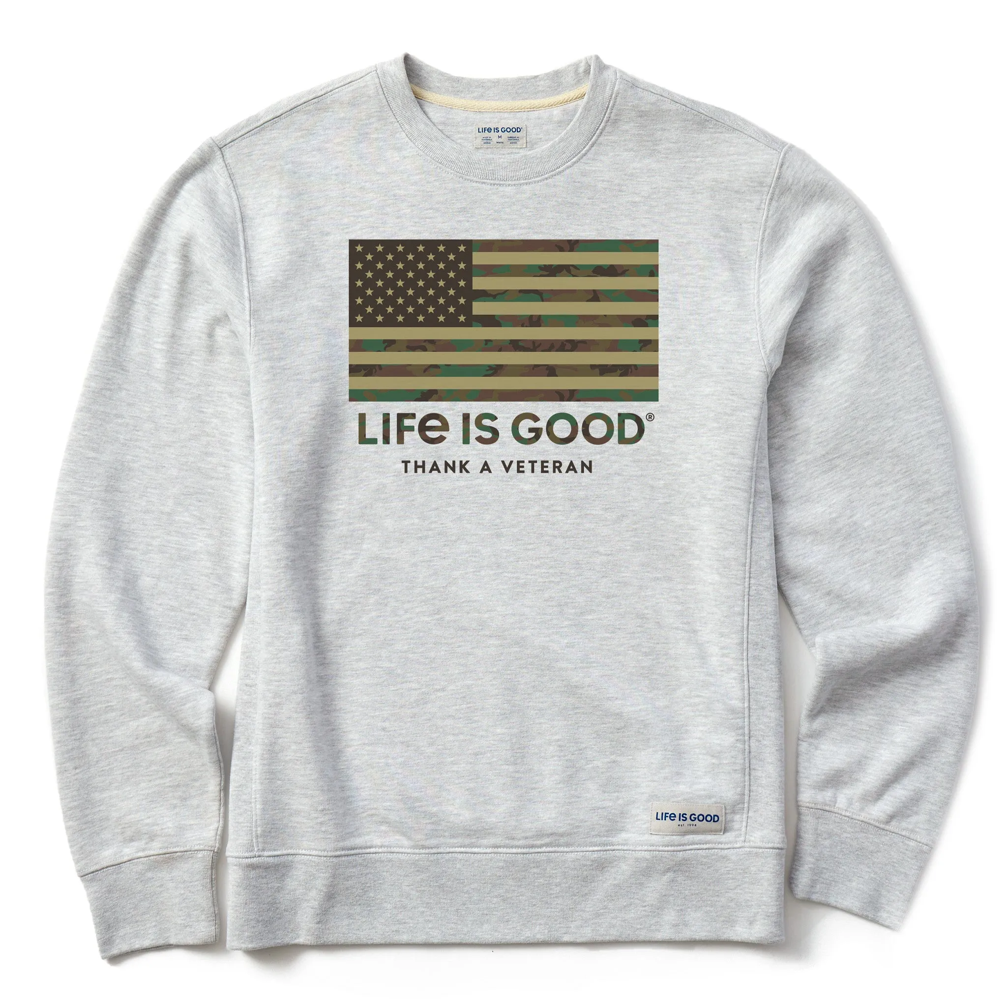 Men's Thank a Veteran Simply True Crew LIFE IS GOOD