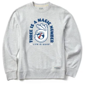 Men's Three is a Magic Number Simply True Fleece Crew LIFE IS GOOD