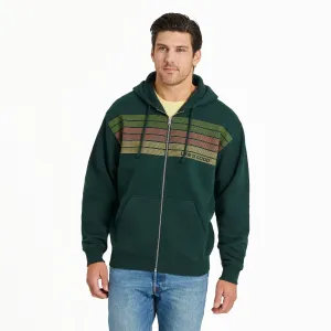 Men's Three Striped Block Good Vibes Fleece Zip Hoodie LIFE IS GOOD