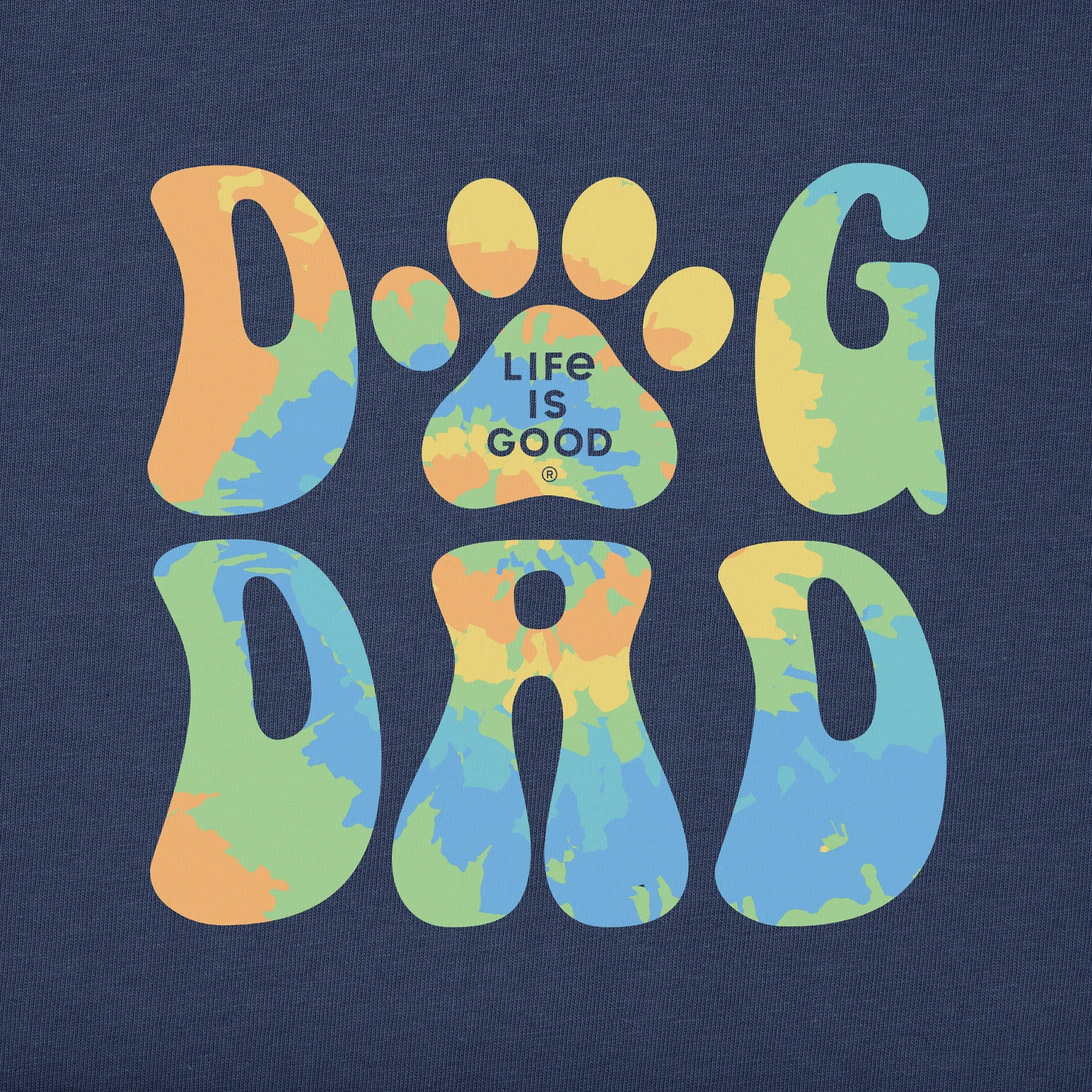 Men's Tie Dye Dog Dad Simply True Fleece Hoodie LIFE IS GOOD