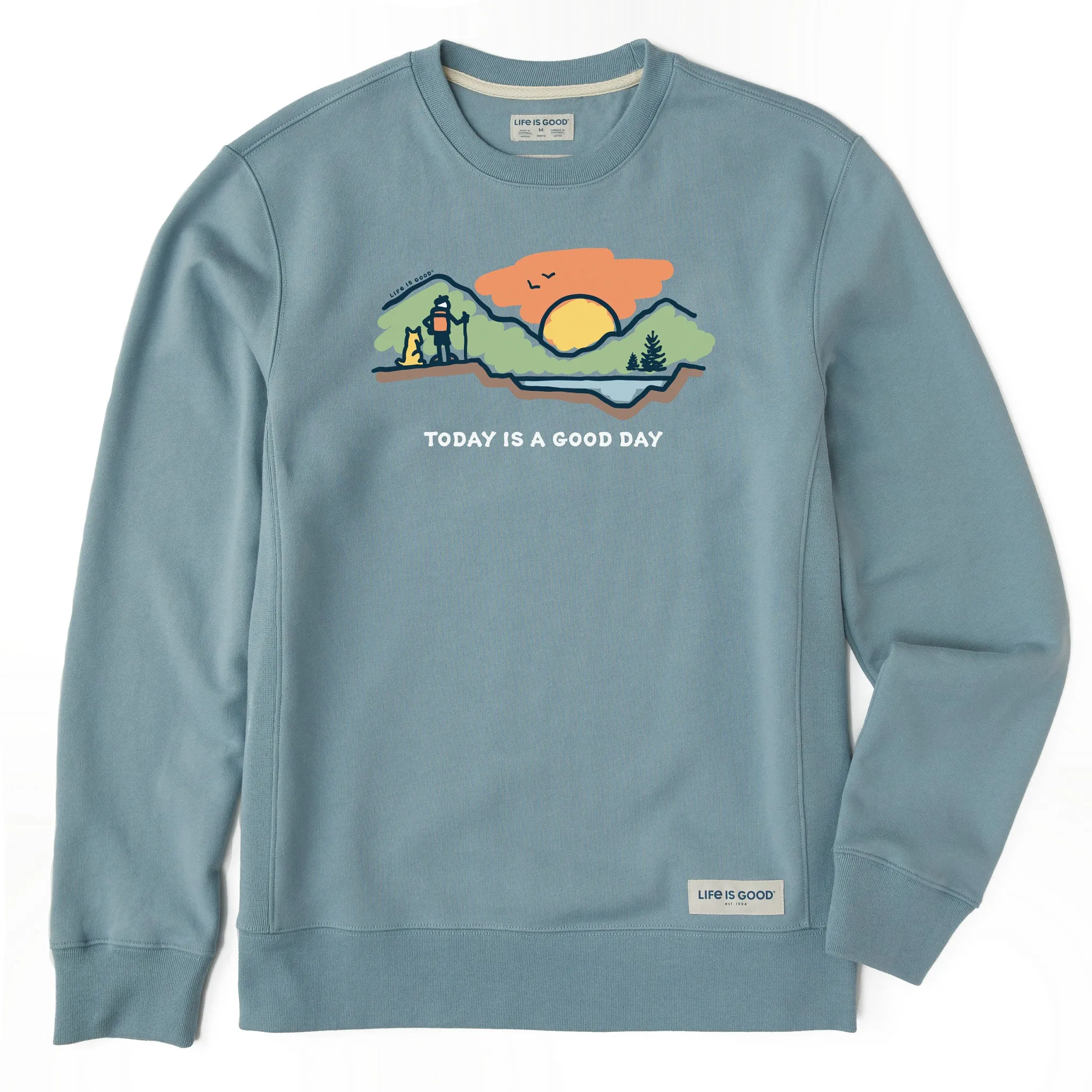 Men's Today is a Good Day Mountain Hike Simply True Crew LIFE IS GOOD