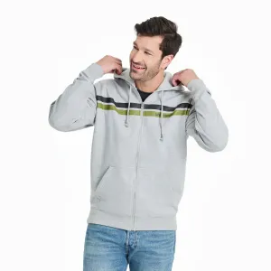 Men's Two Stripe Block Good Vibes Fleece Zip Hoodie LIFE IS GOOD