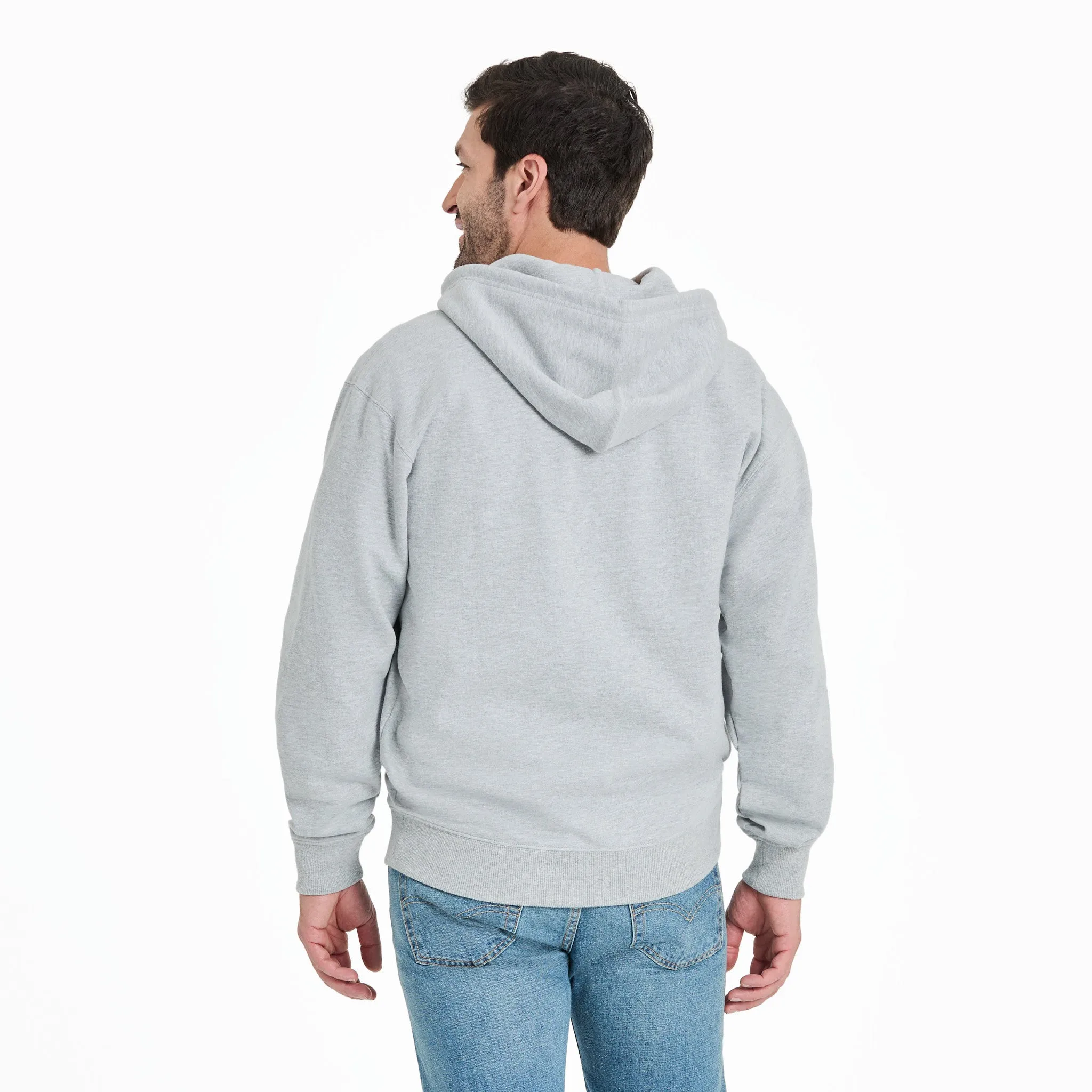 Men's Two Stripe Block Good Vibes Fleece Zip Hoodie LIFE IS GOOD