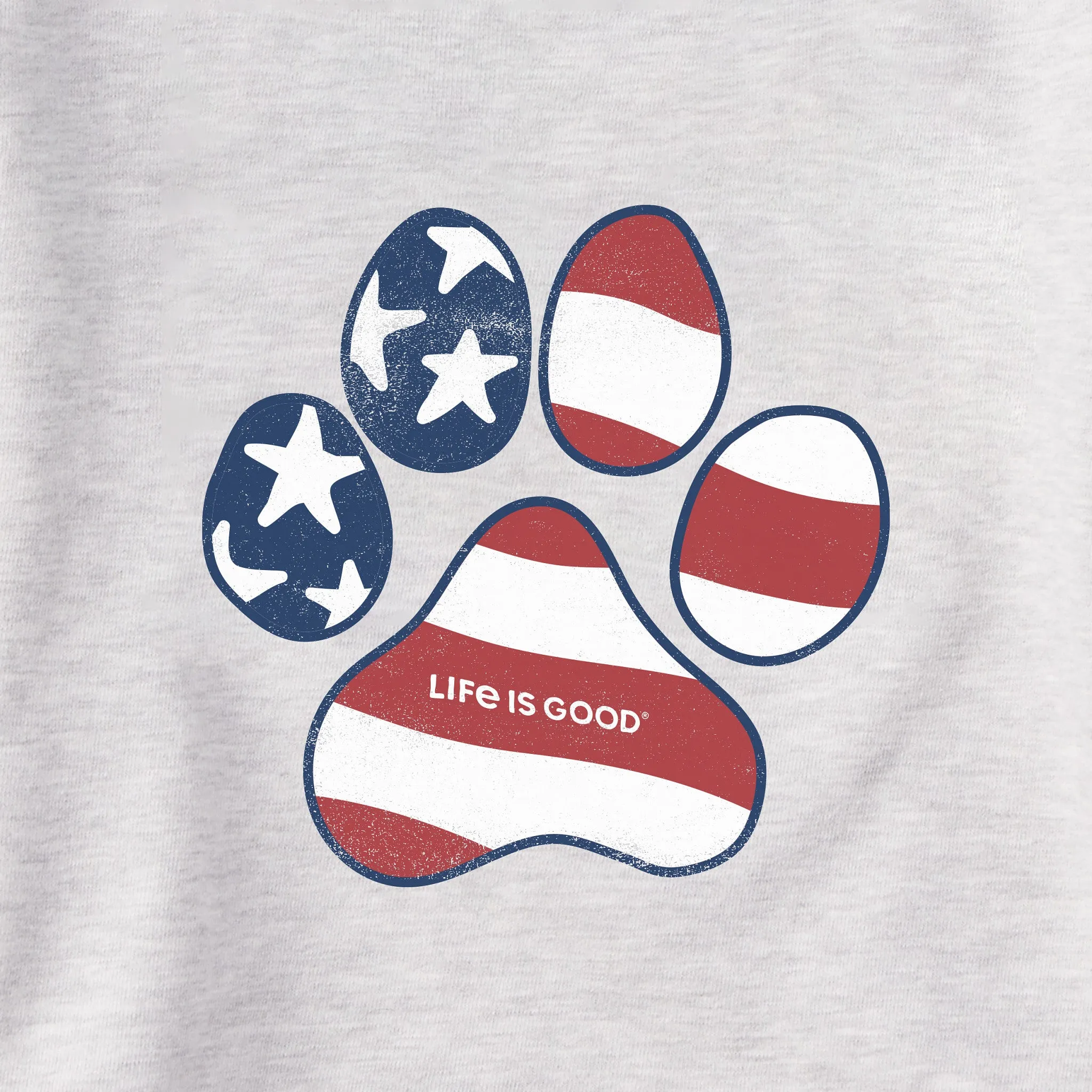 Men's US Flag Paw Simply True Fleece Crew LIFE IS GOOD