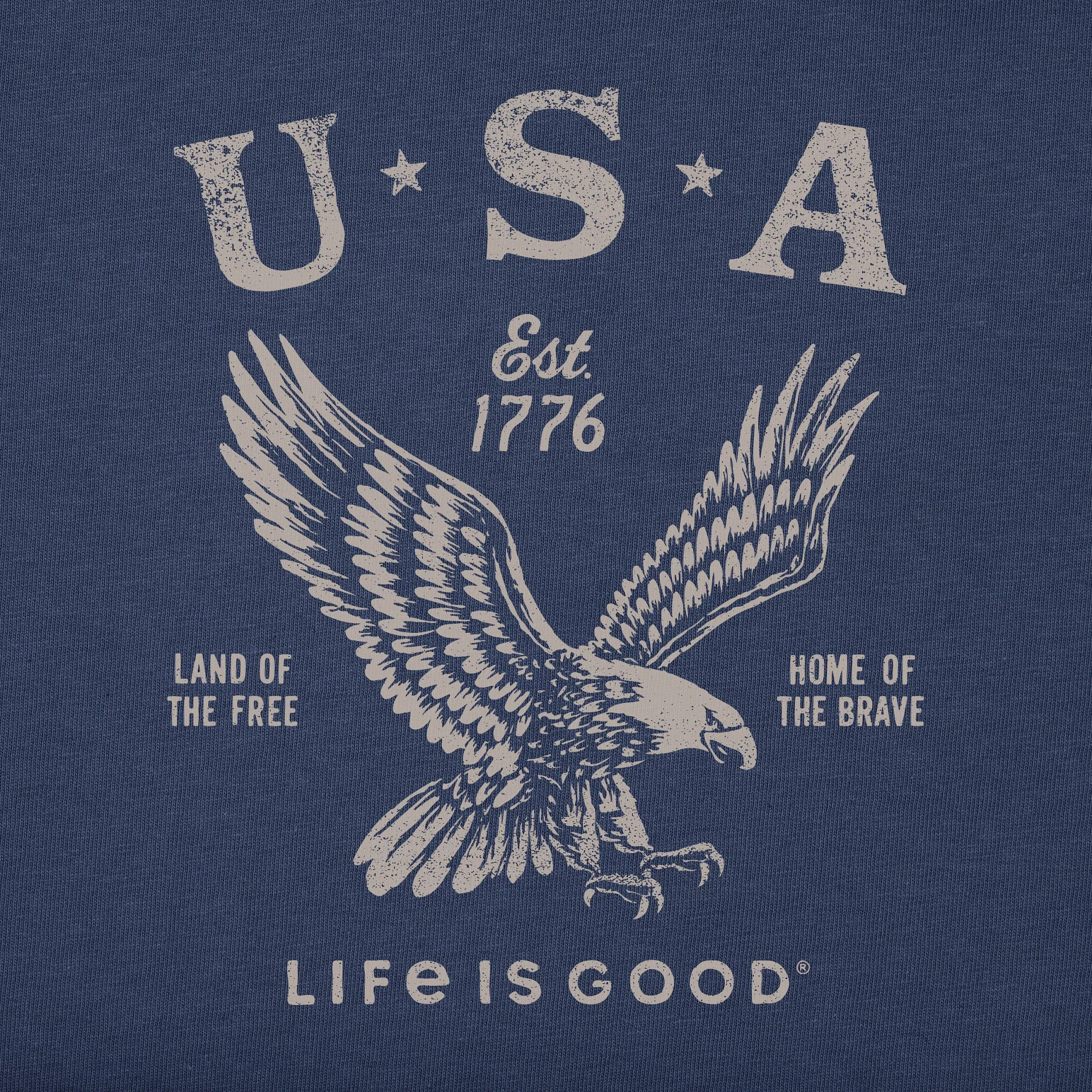 Men's USA 1776 Eagle Simply True Fleece Crew LIFE IS GOOD