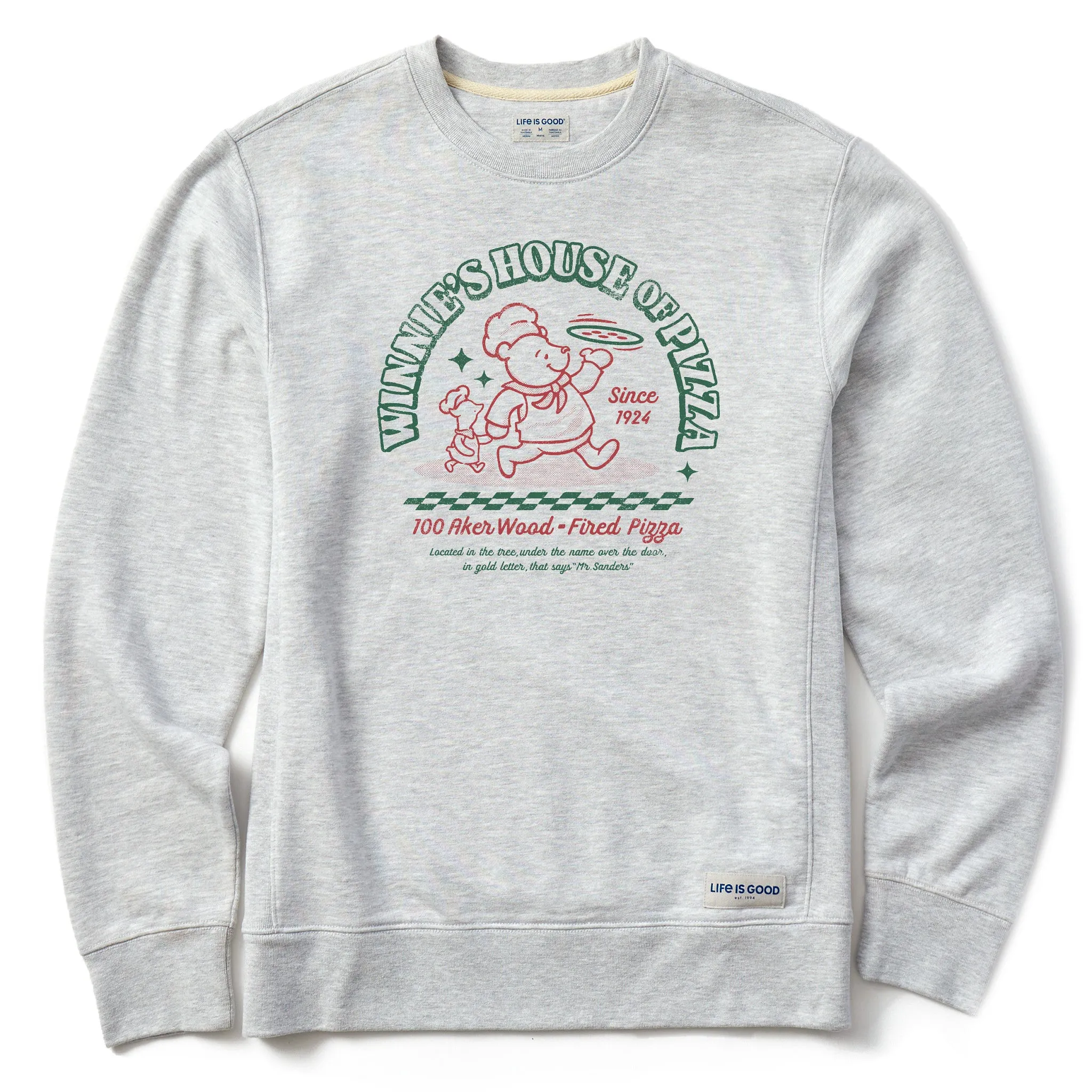 Men's Winnie's House of Pizza Simply True Fleece Crew LIFE IS GOOD