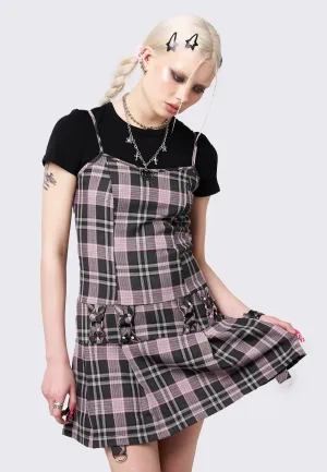Minga London - Camila Straps Plaid Pink - Dress