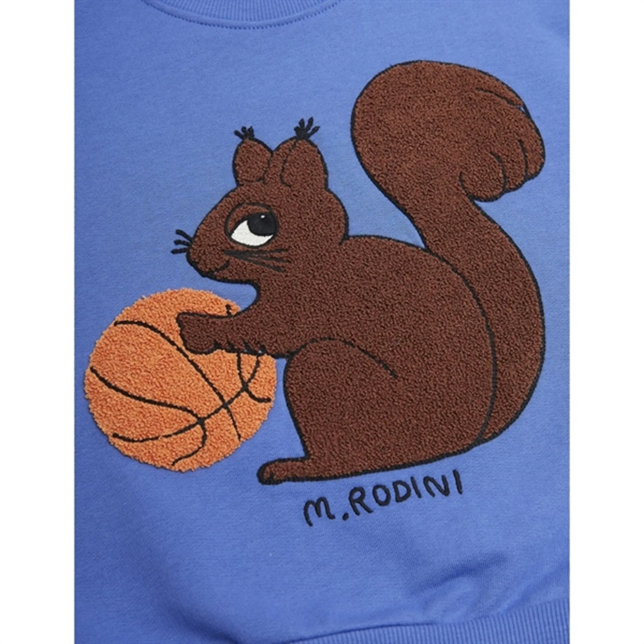 Mini Rodini Blue Squirrel Chenille Emb Sweatshirt