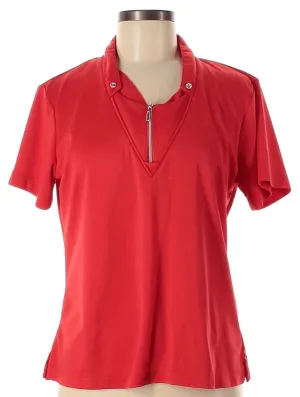 Monterey Club Red Zip Neck Golf Top Size L