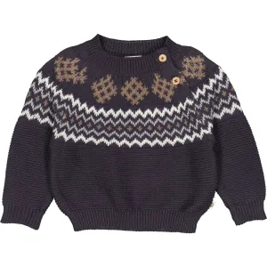 Msli Mystery Blue Knit Jacquard Sweater