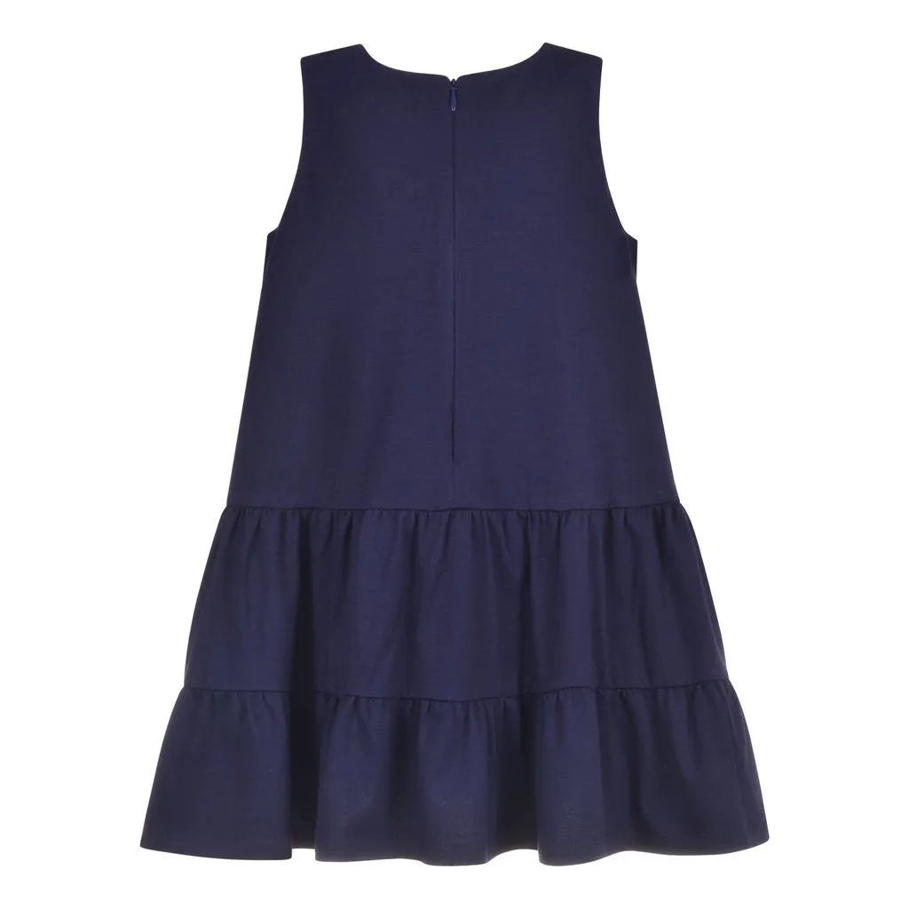 Navy Ruffle Tier Dress