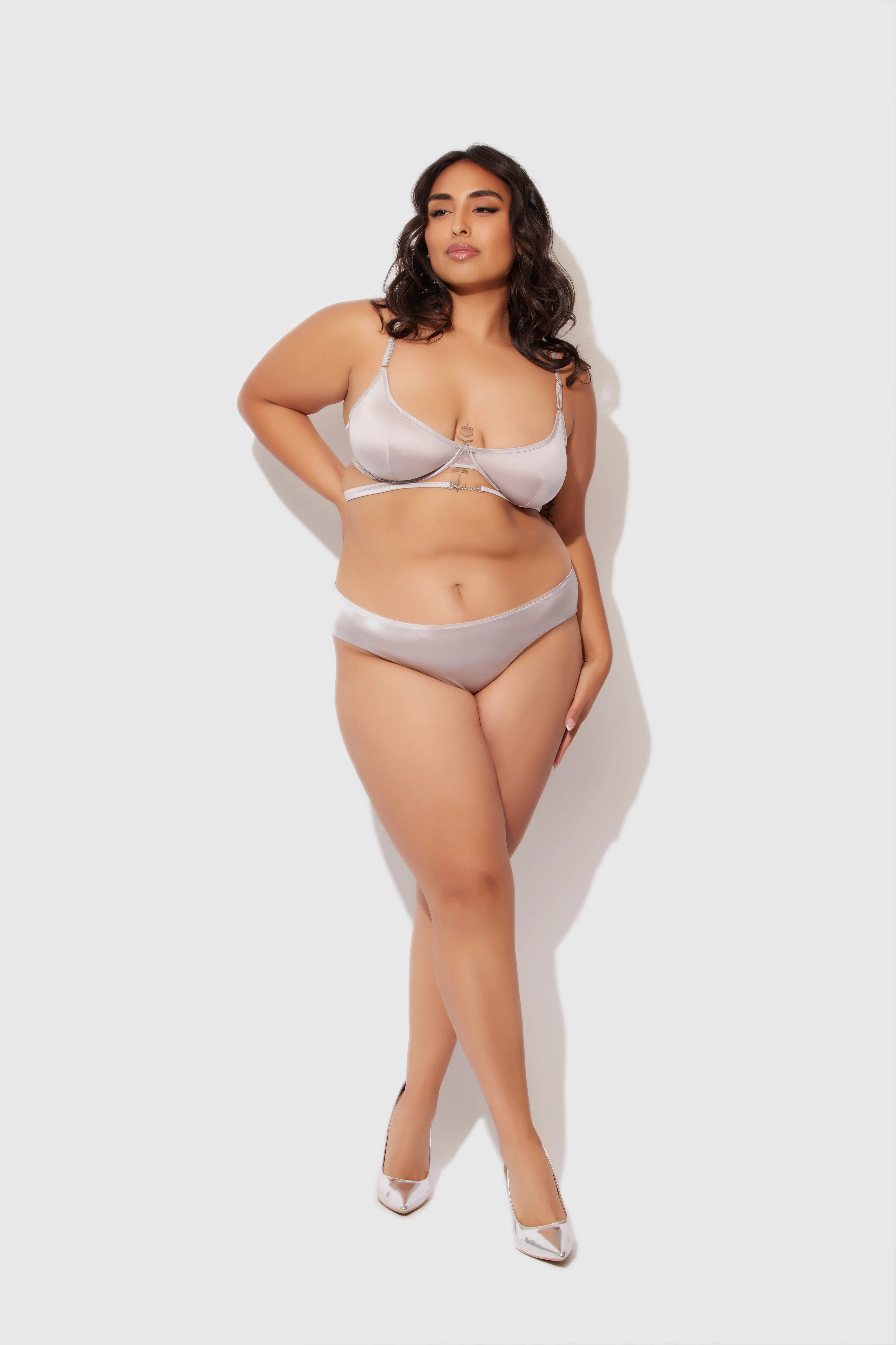 Neev Oil Slick Logo Longline Bra by Frederick's of Hollywood