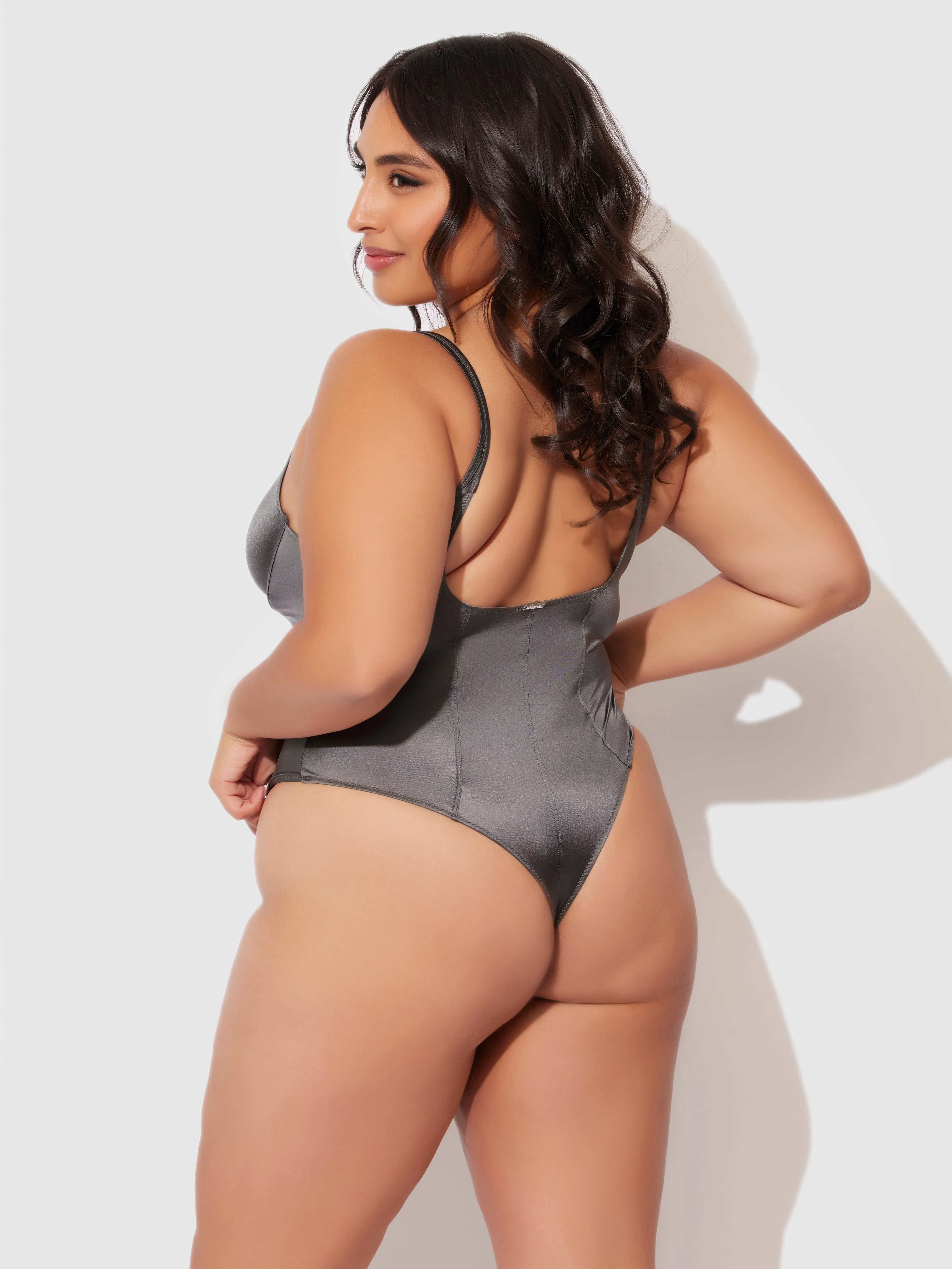 Neev Oil Slick Underwire & Seamed Bodysuit by Frederick's of Hollywood