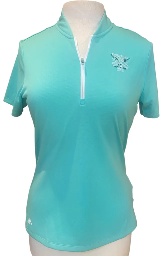New Adidas Green Zip Heat Ready Polo with Logo MSP$65