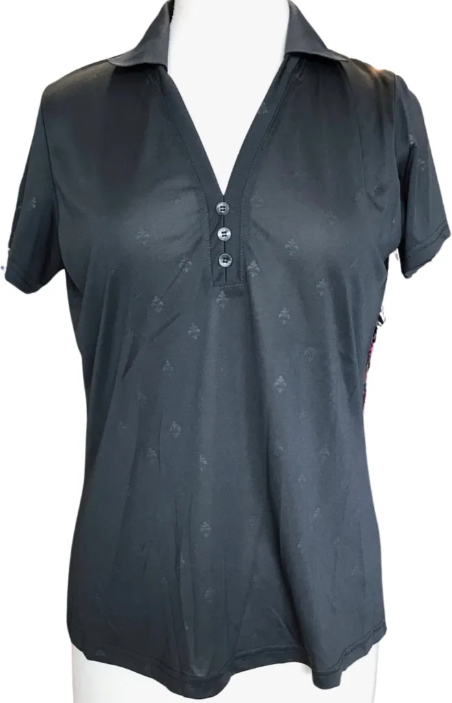 New Antigua Dark Gray Flourish Golf Polo Size M
