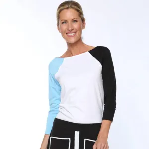 New Belyn Key Women's Jupiter Pullover Chalk/Blue/Black Size XL MSP$116