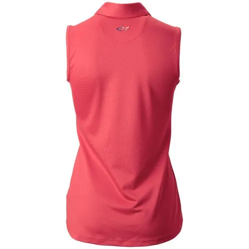 New Greg Norman Women's Sleeveless Freedom Golf Polo - Coral MSP$45