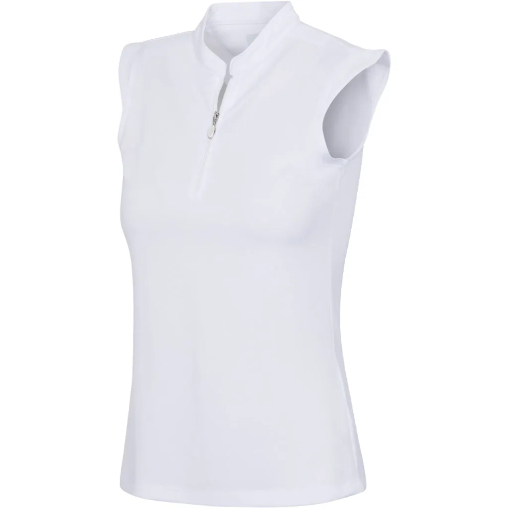 New Greg Norman Women's Tweed Jacquard Sleeveless Golf Polo MSP$65
