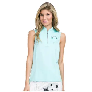 New Jamie Sadock Pacifica Group: Sleeveless Solid Quarter Zip Polo Size M MSP $89.50