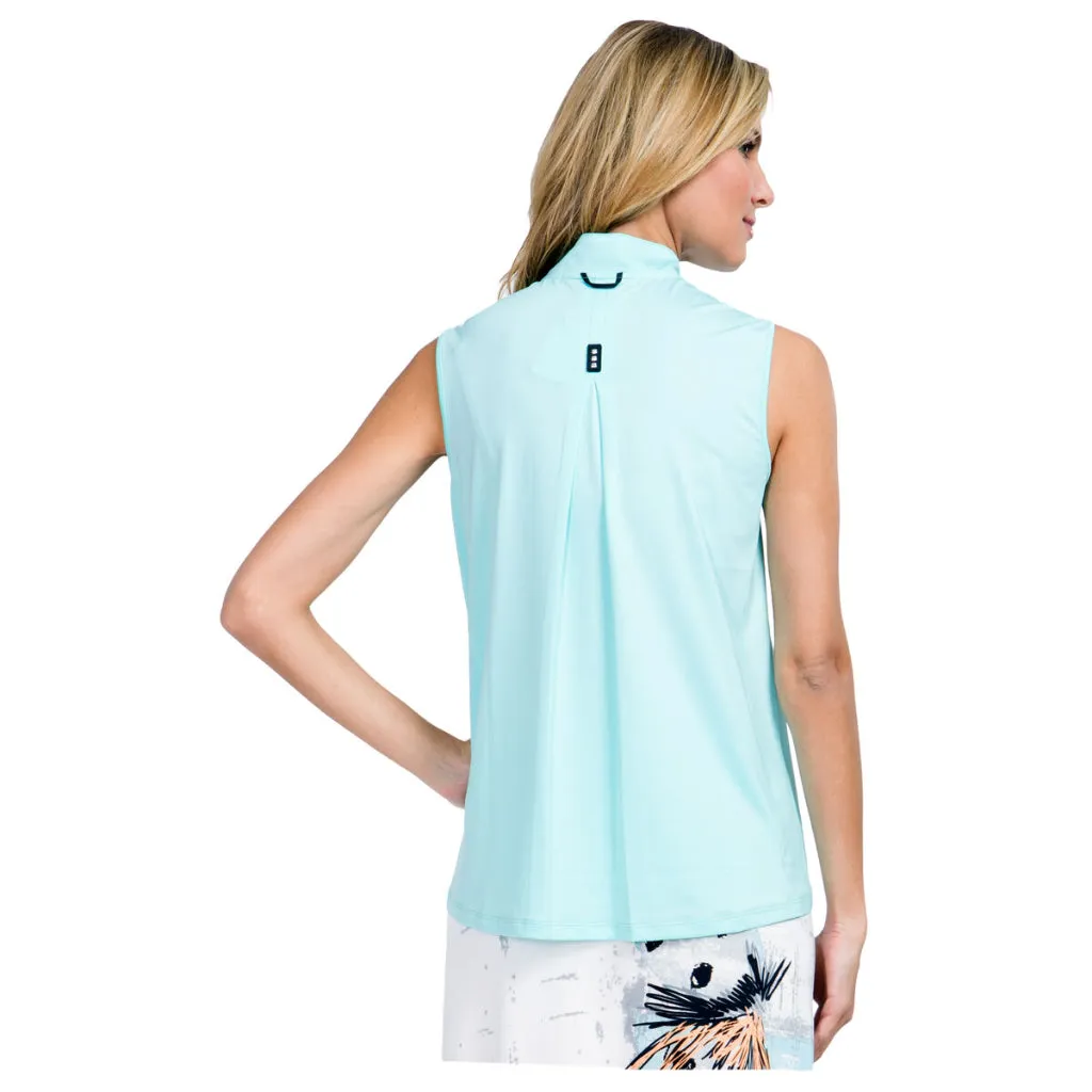 New Jamie Sadock Pacifica Group: Sleeveless Solid Quarter Zip Polo Size M MSP $89.50