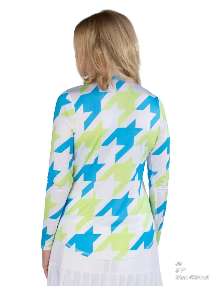 New Jofit Multicolor  Large Houndstooth UV Mock Top Size XL  MSP$80